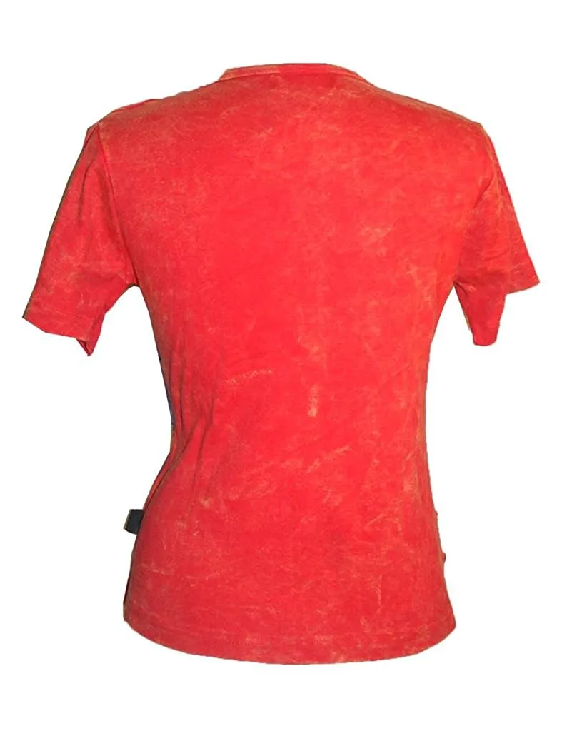 125 RB Multi-colored knitted patched razor cut floral embroidered t-shirt
