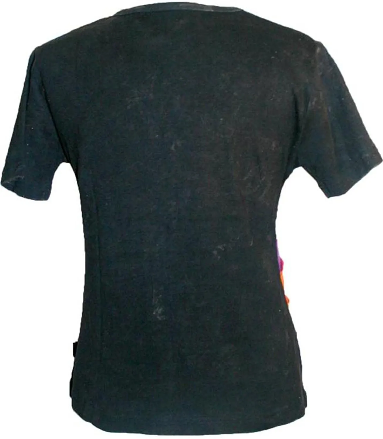 125 RB Multi-colored knitted patched razor cut floral embroidered t-shirt