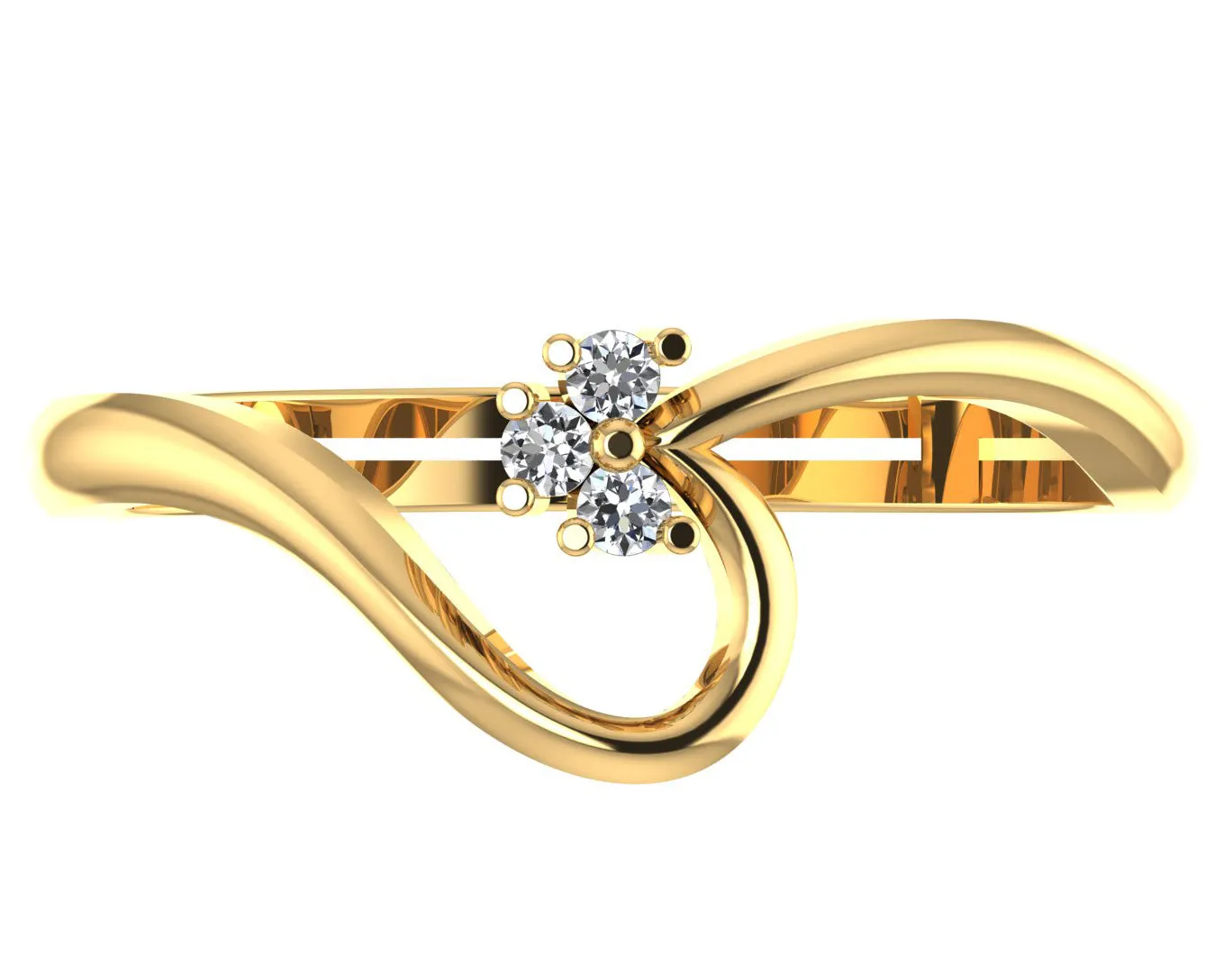 925 GoldPlated Sterling Silver Adjustable Crystal Adjustable Ring for Women