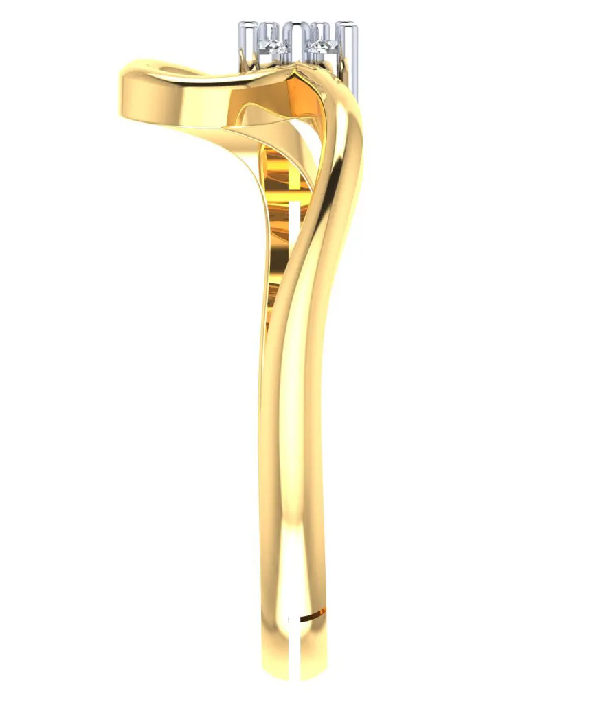 925 GoldPlated Sterling Silver Adjustable Crystal Adjustable Ring for Women