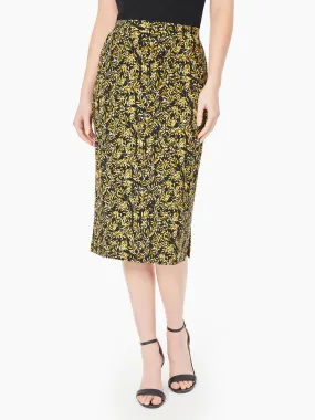 A-Line Jersey Knit Midi Skirt