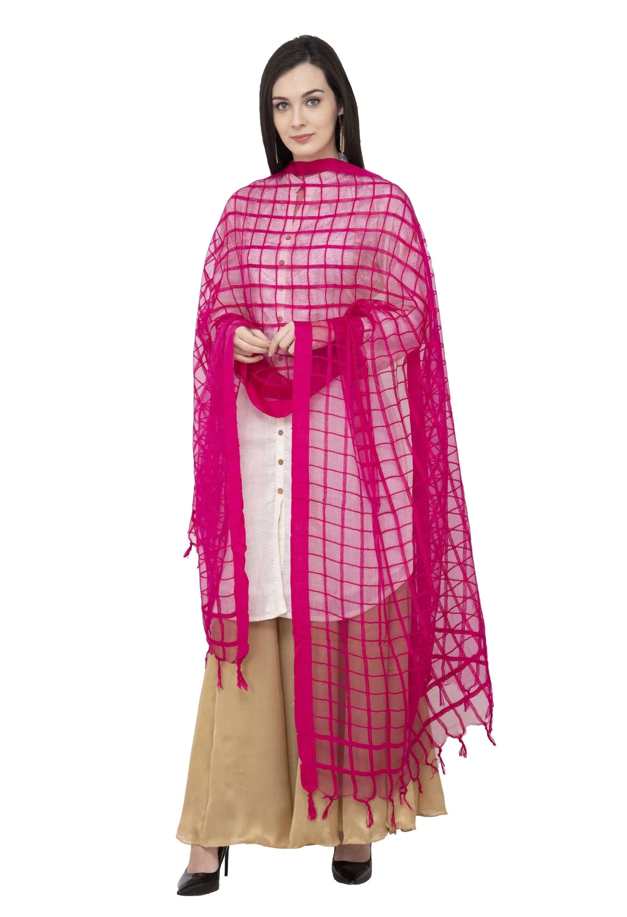 A R SILK Golden Color Fancy Silk Dupattas and Chunnis
