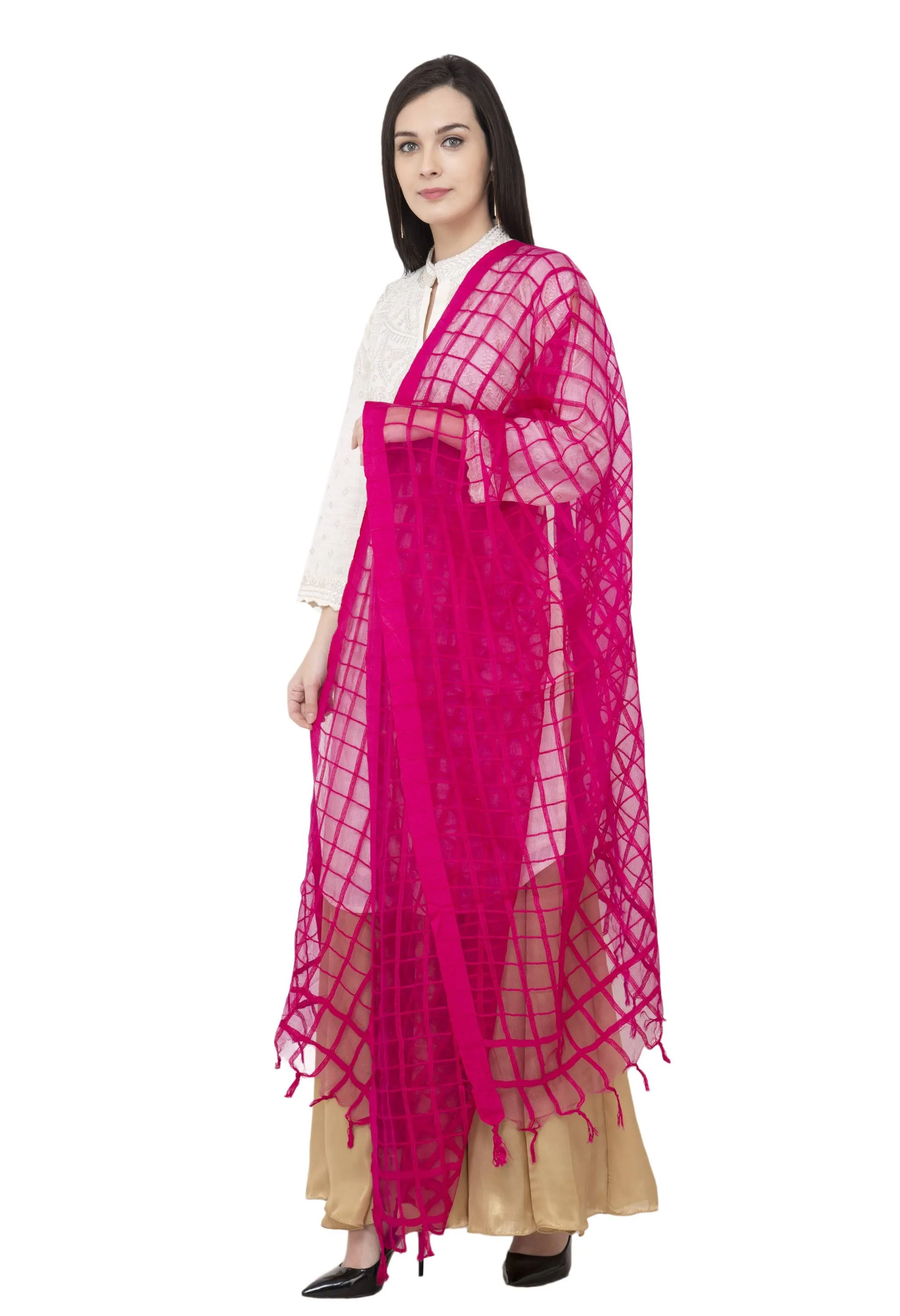 A R SILK Golden Color Fancy Silk Dupattas and Chunnis