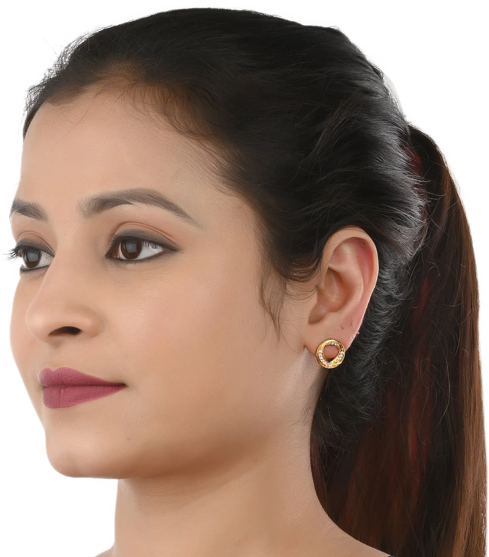 AanyaCentric Elegant Gold Plated Ad American Diamond Earrings for Women Girls of All Ages