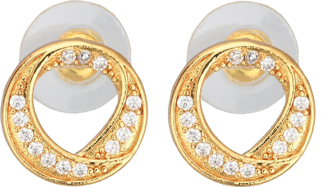 AanyaCentric Elegant Gold Plated Ad American Diamond Earrings for Women Girls of All Ages