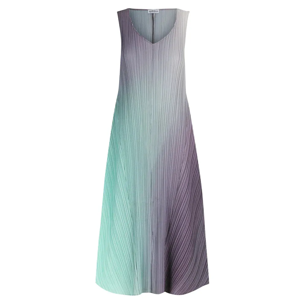 Alquema Long Estrella Dress And Collare Coat - Fog Dew
