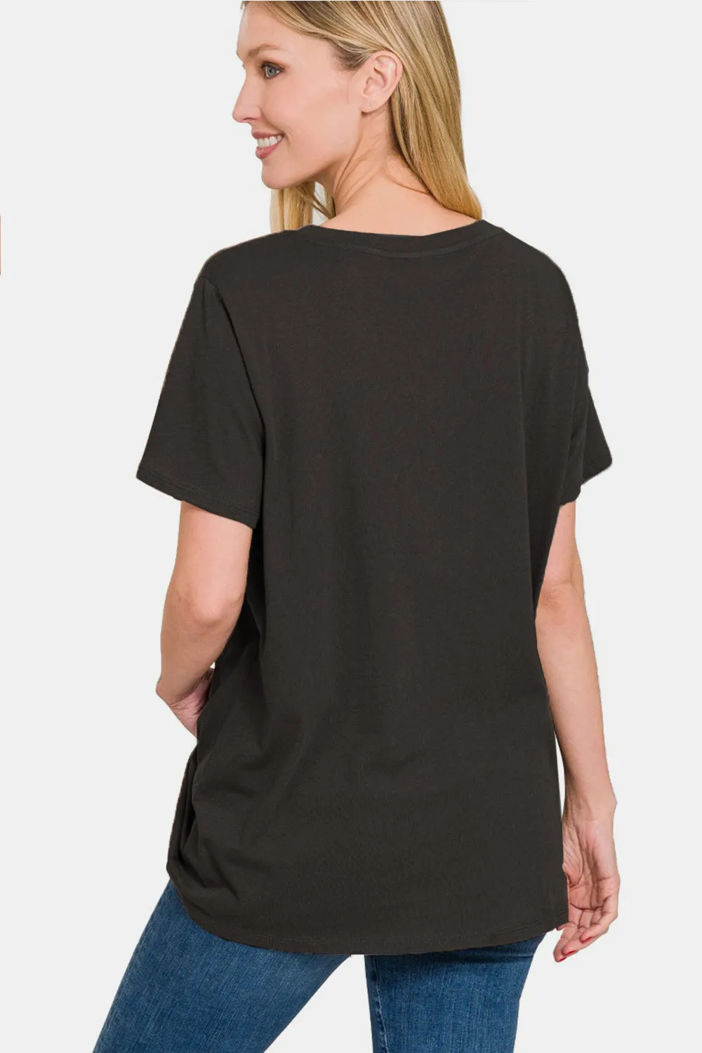 Amber Moon Basics: Black V-Neck Tee