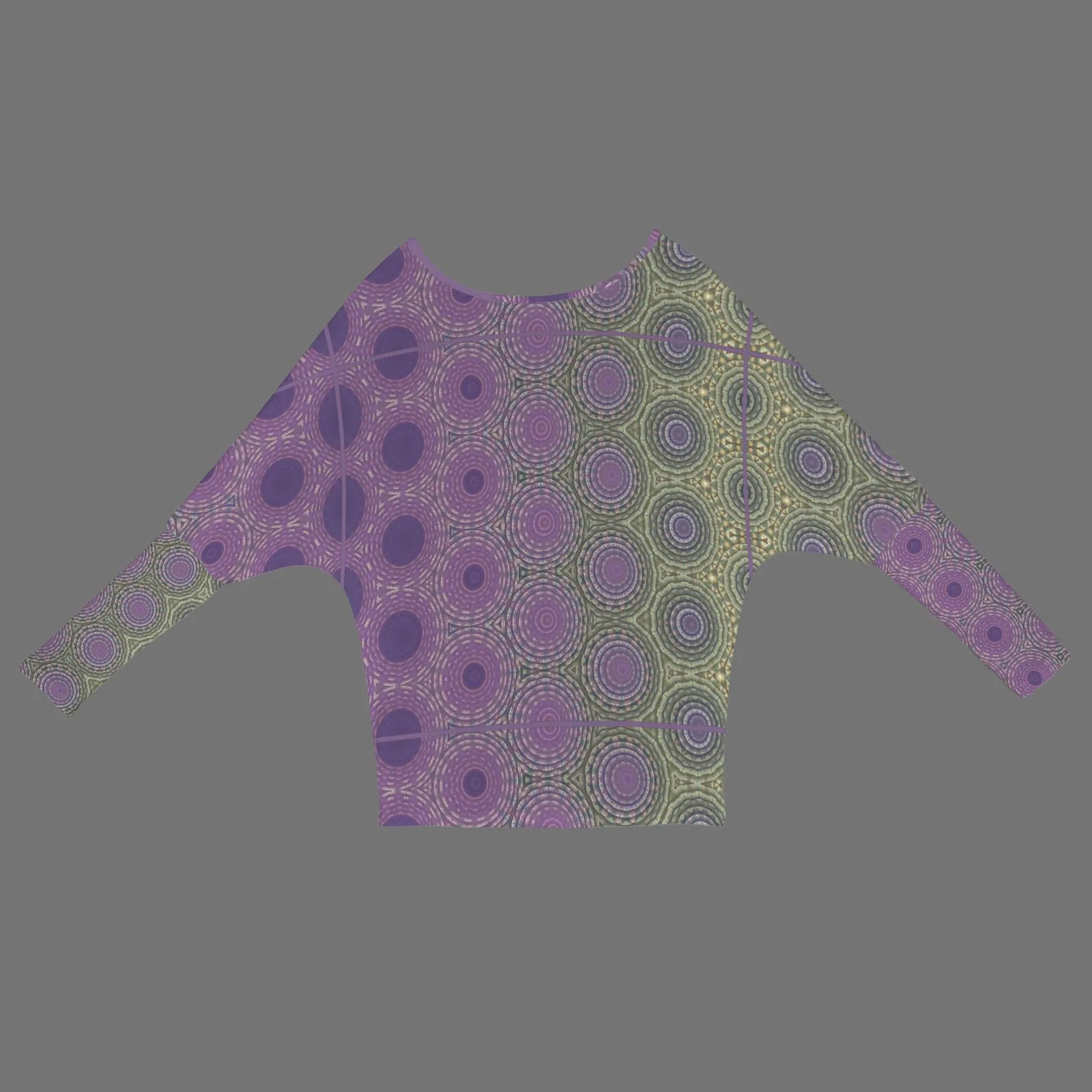Batwing Long Sleeve Sweater Green Purple