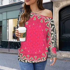 Batwing Long Sleeve Sweater Hollyhocks