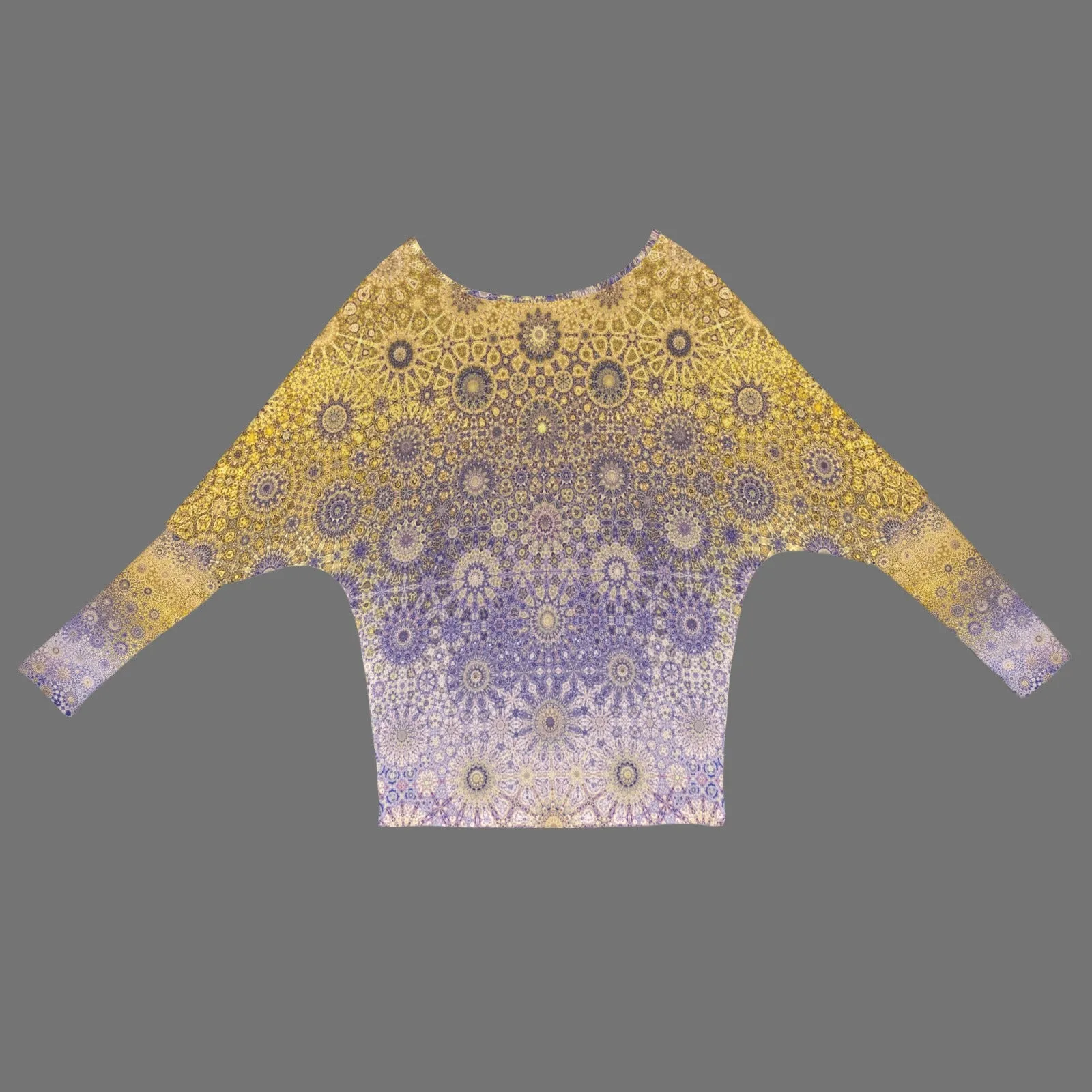 Batwing Long Sleeve Sweater Purple & Gold