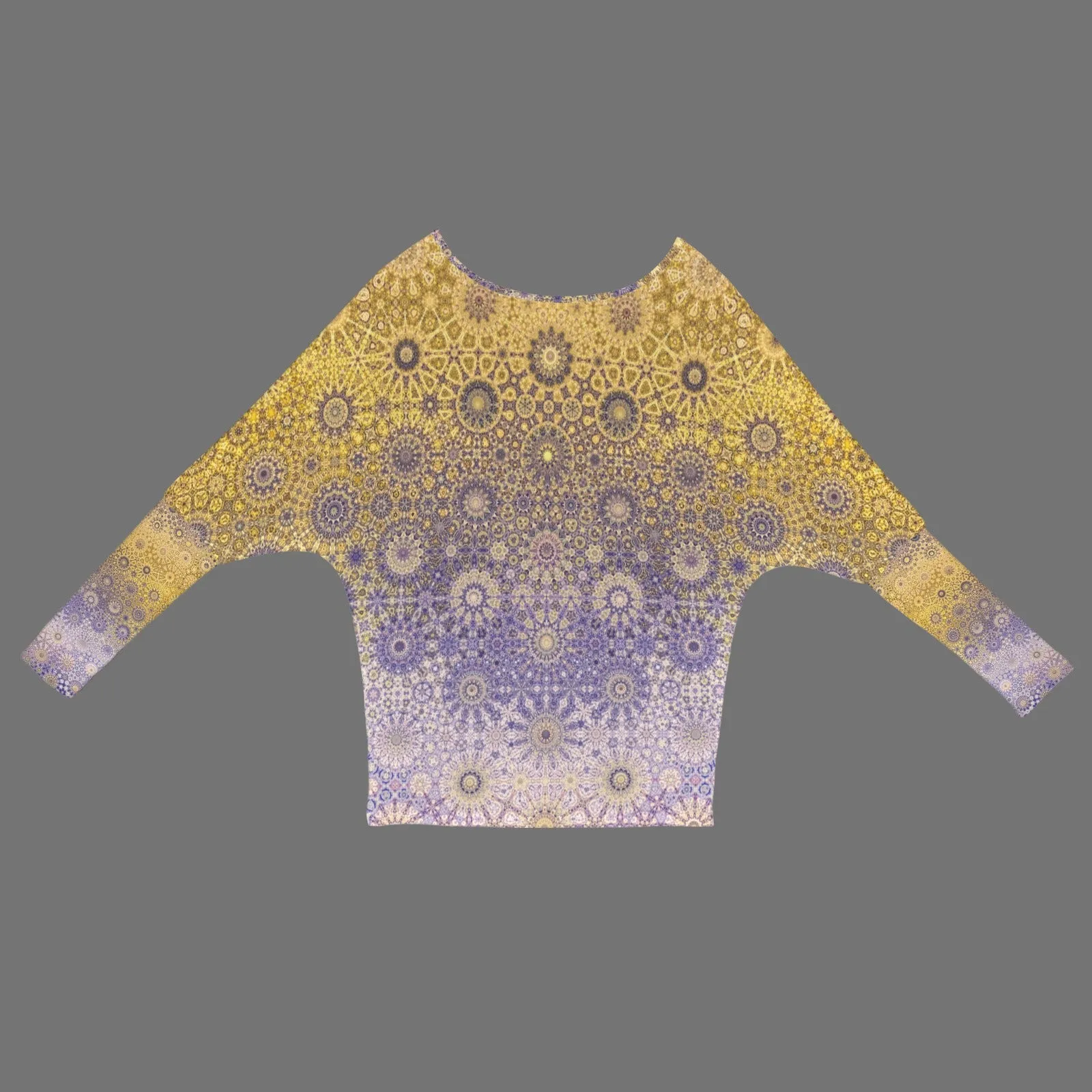 Batwing Long Sleeve Sweater Purple & Gold