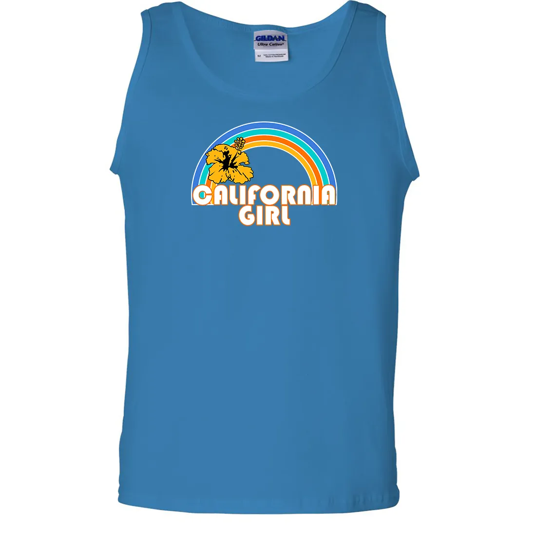 California Girl Rainbow Hibiscus Asst Colors Tank Top