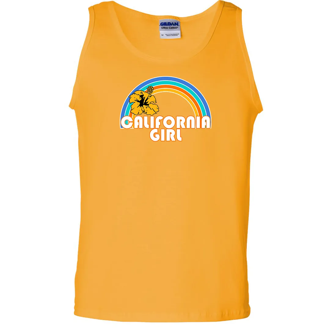 California Girl Rainbow Hibiscus Asst Colors Tank Top