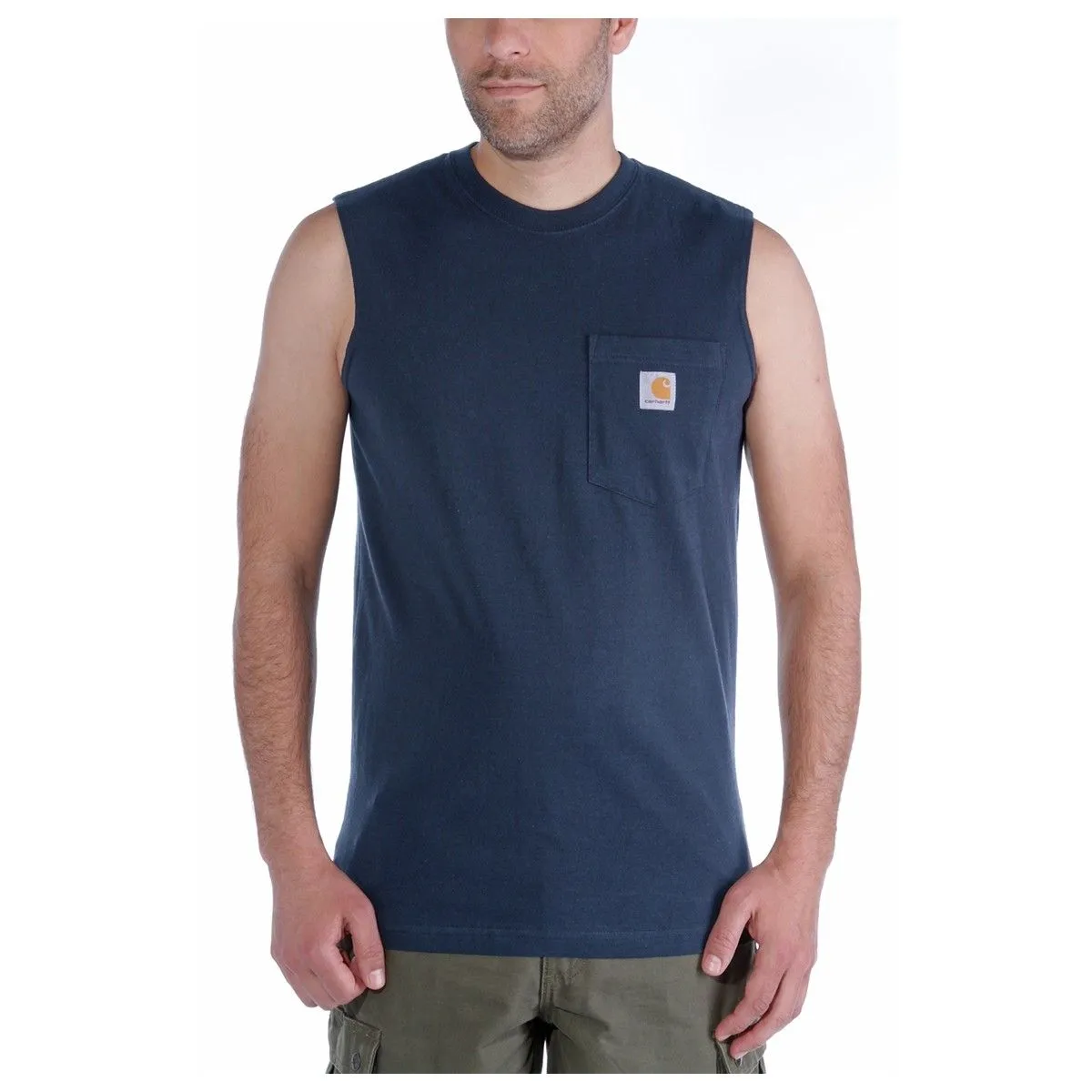 Carhartt&#x20;100374&#x20;Pocket&#x20;Sleeveless&#x20;T-Shirt&#x20;-&#x20;Navy