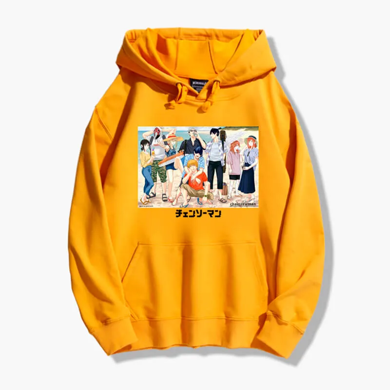 Chainsaw Man Beach Party Anime Hoodie