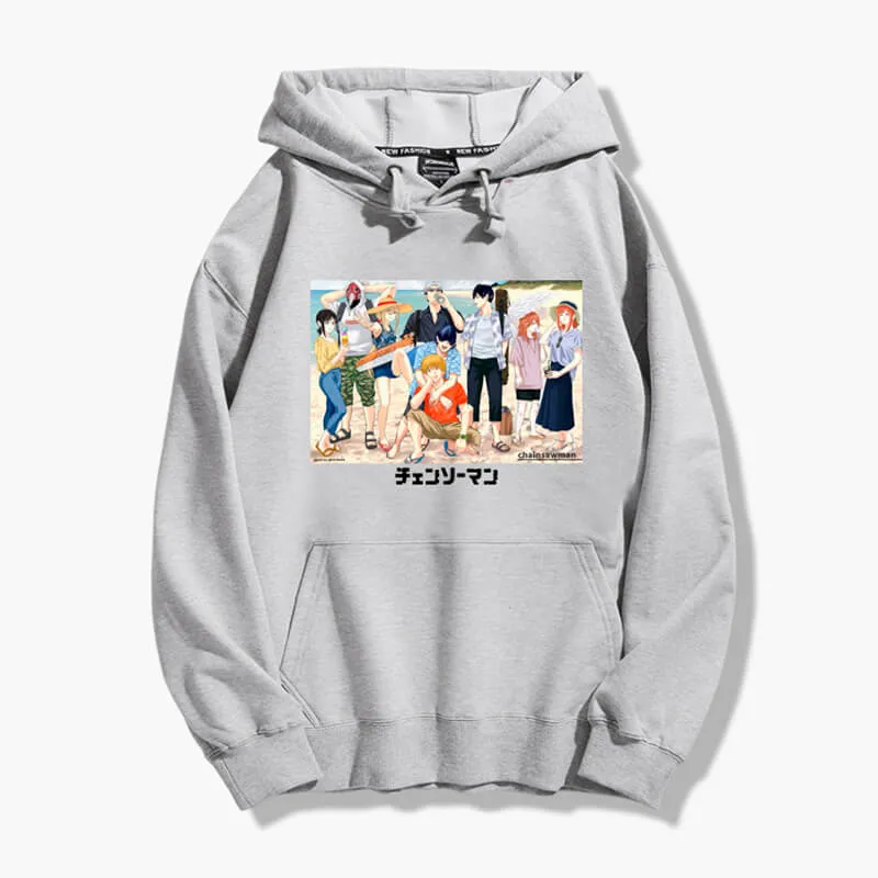 Chainsaw Man Beach Party Anime Hoodie