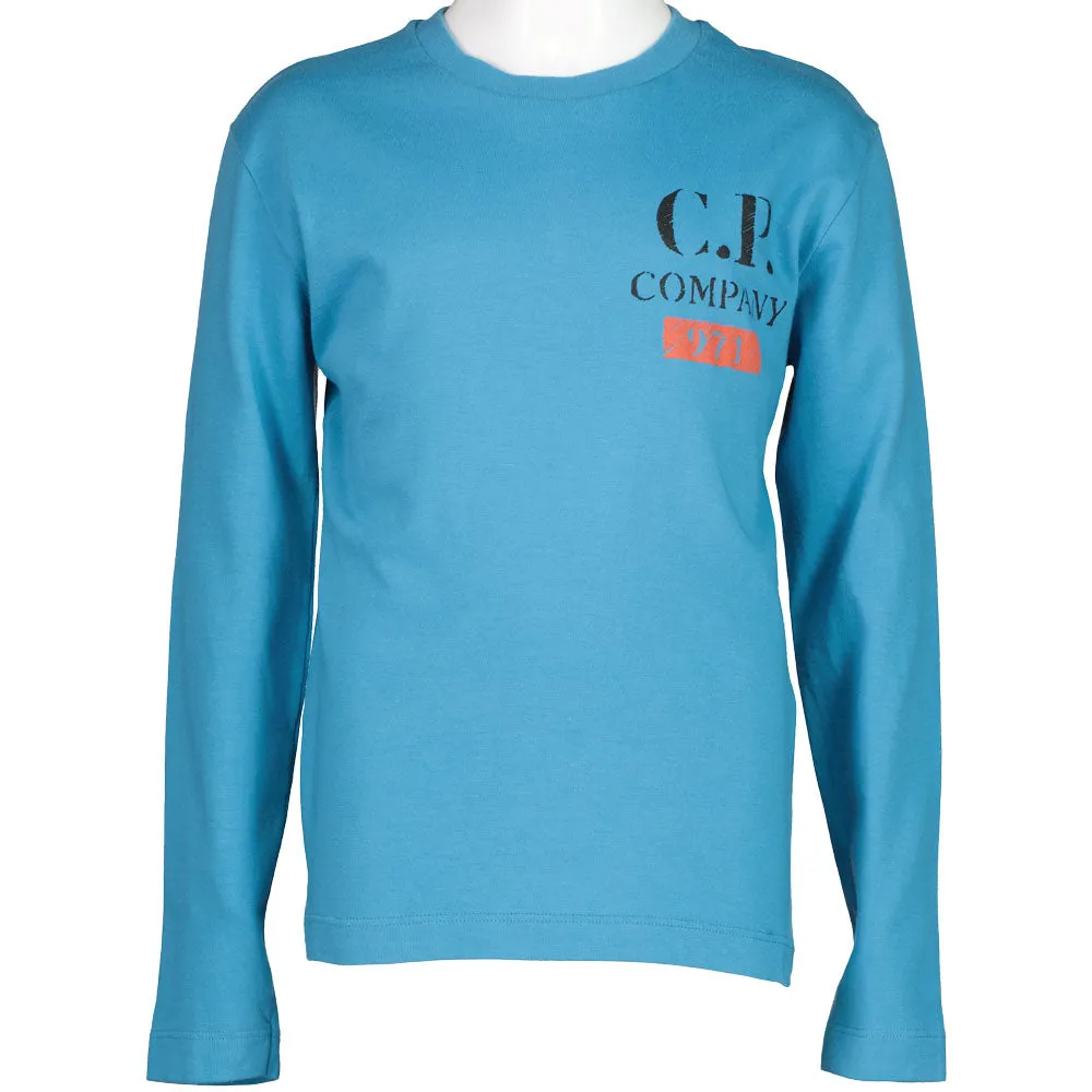 C.P. Junior Long Sleeve Logo Print T-Shirt
