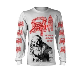 Death "Scream Bloody Gore" White Long Sleeve T shirt