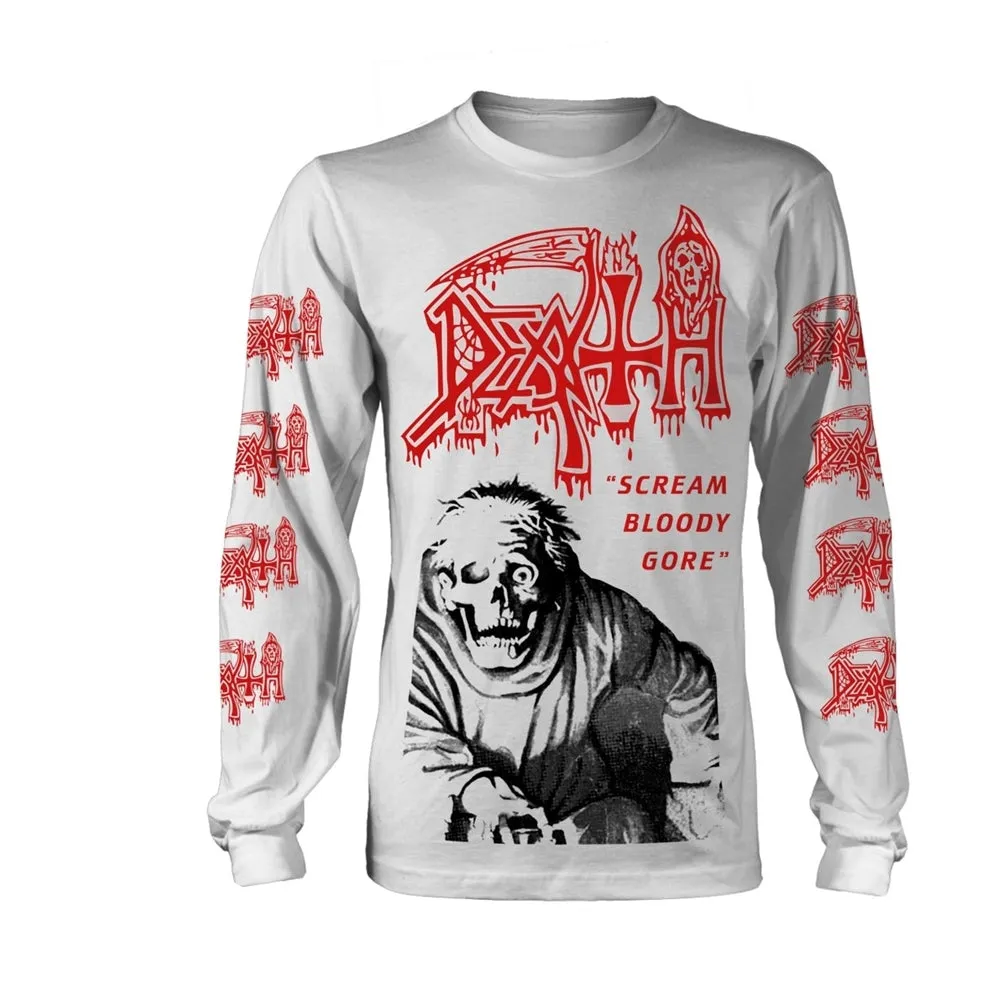 Death "Scream Bloody Gore" White Long Sleeve T shirt