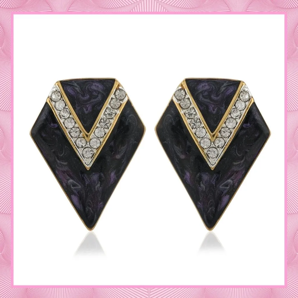 ENAMEL AND STONE CONE STUDS Earrings