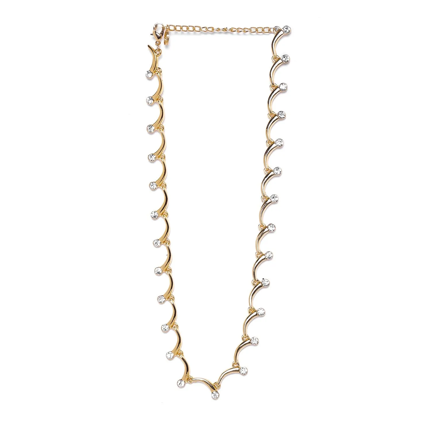 Estele 24 Kt Gold Plated arclinked with Austrian Crystals Necklace Set for Women