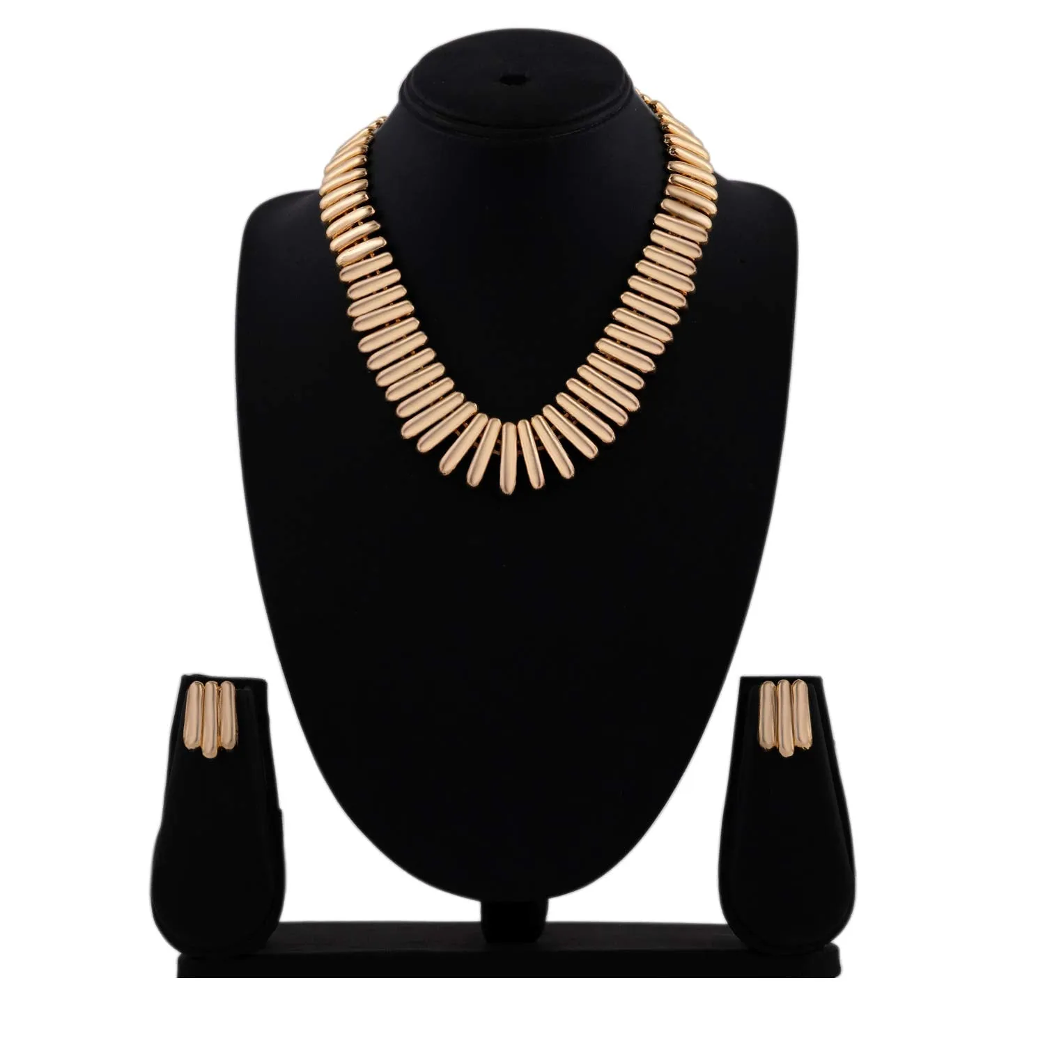 Estele 24 Kt Gold Plated Link capsule Necklace