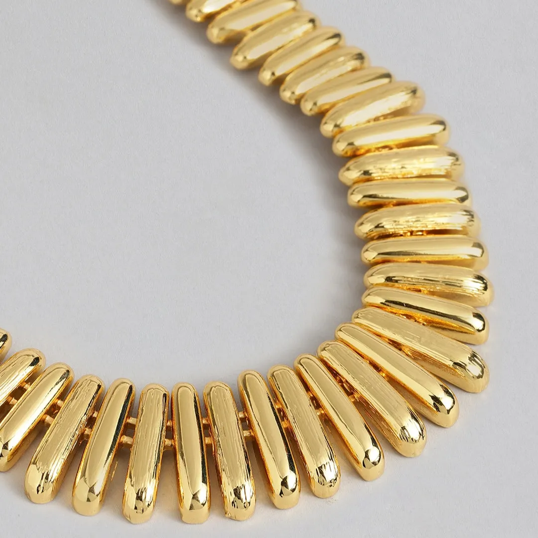 Estele 24 Kt Gold Plated Link capsule Necklace