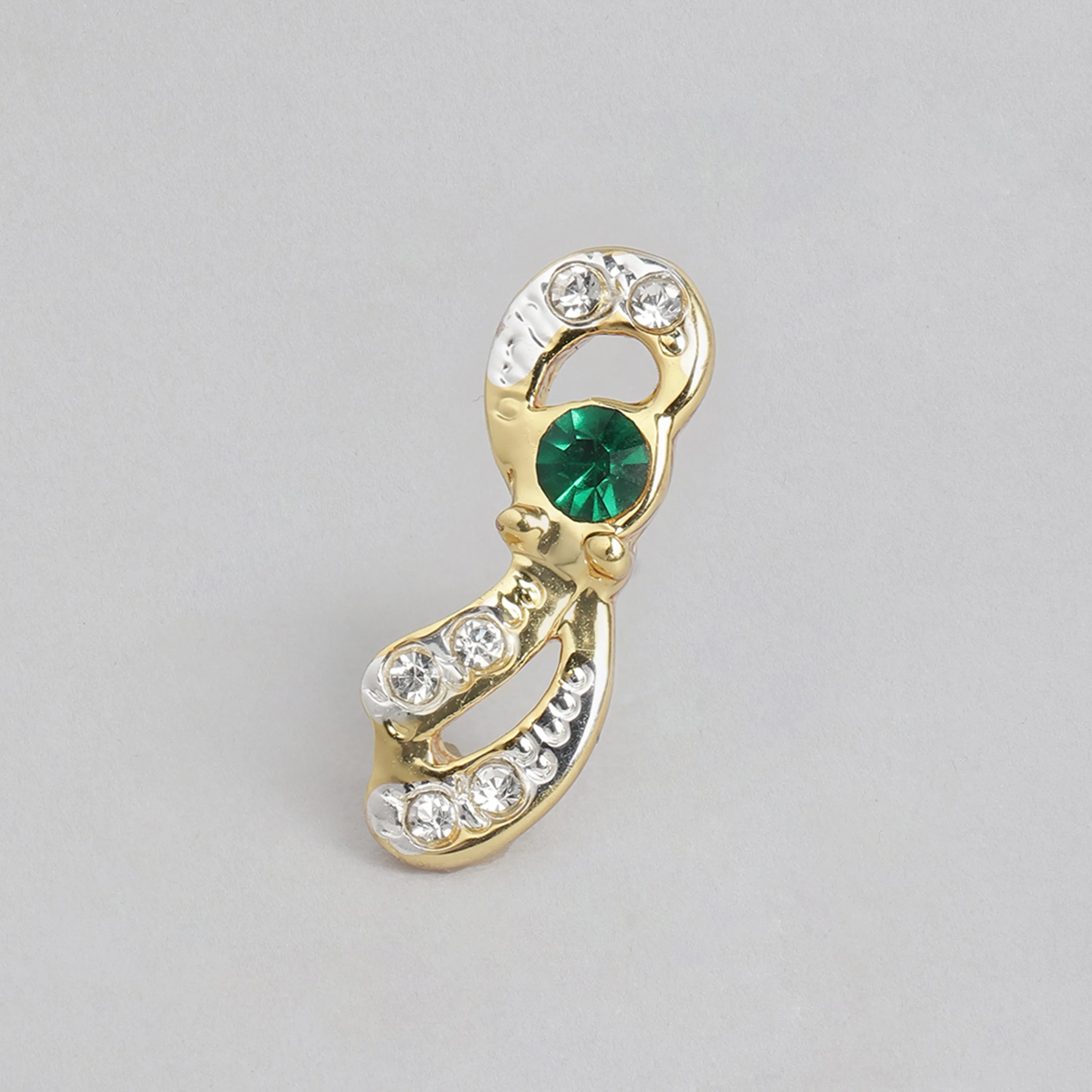 Estele 24 Kt Gold Plated Necklace with Green stones and Austrian Crystal Necklace Set for Women
