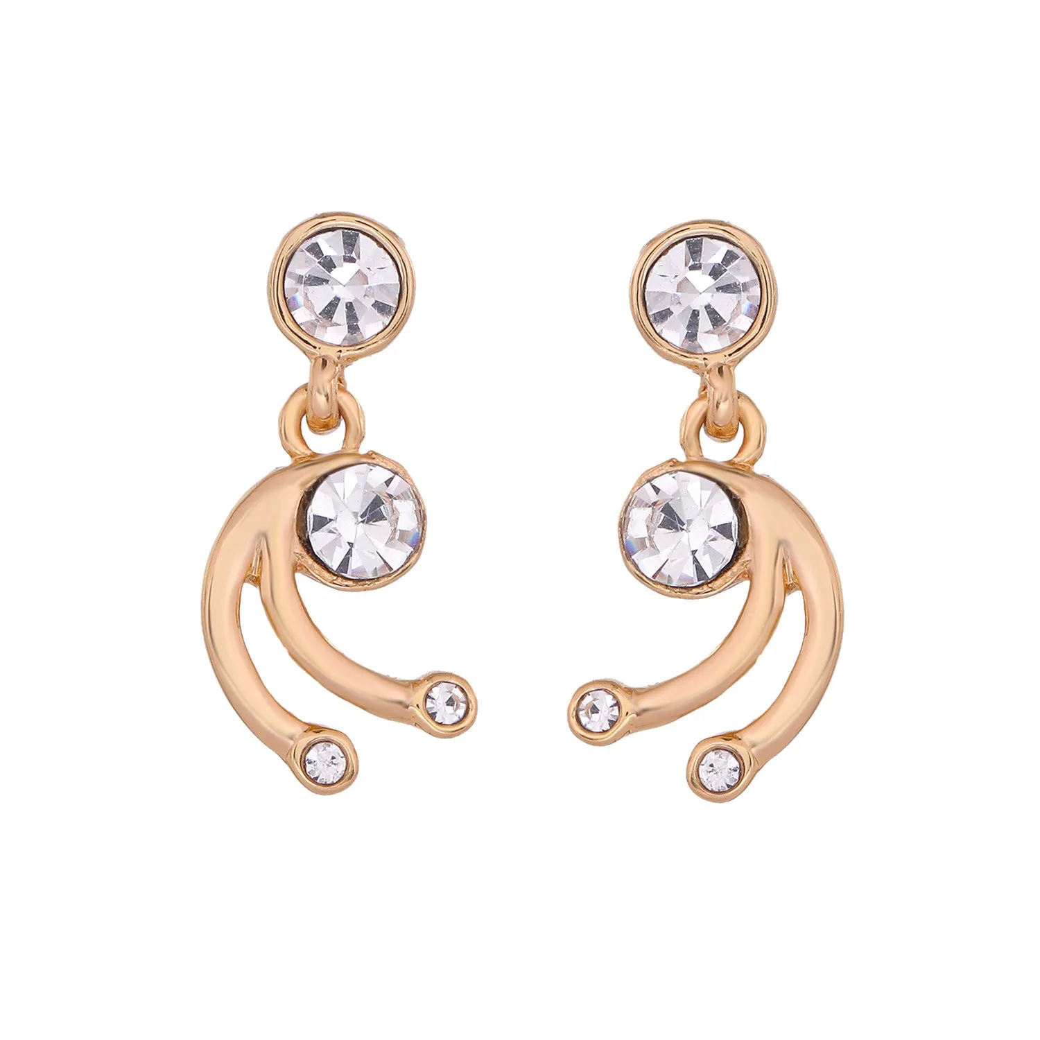 Estele - 24 KT Gold Plated Valentine Collection American Diamond Necklace Set for Women