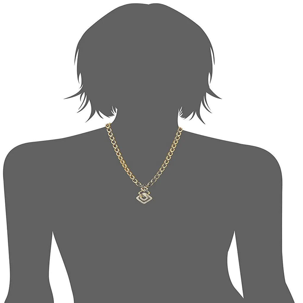 Estele 24 Kt Gold Plated Wedding Jewellery Austrian Diamond Necklace Set For Women
