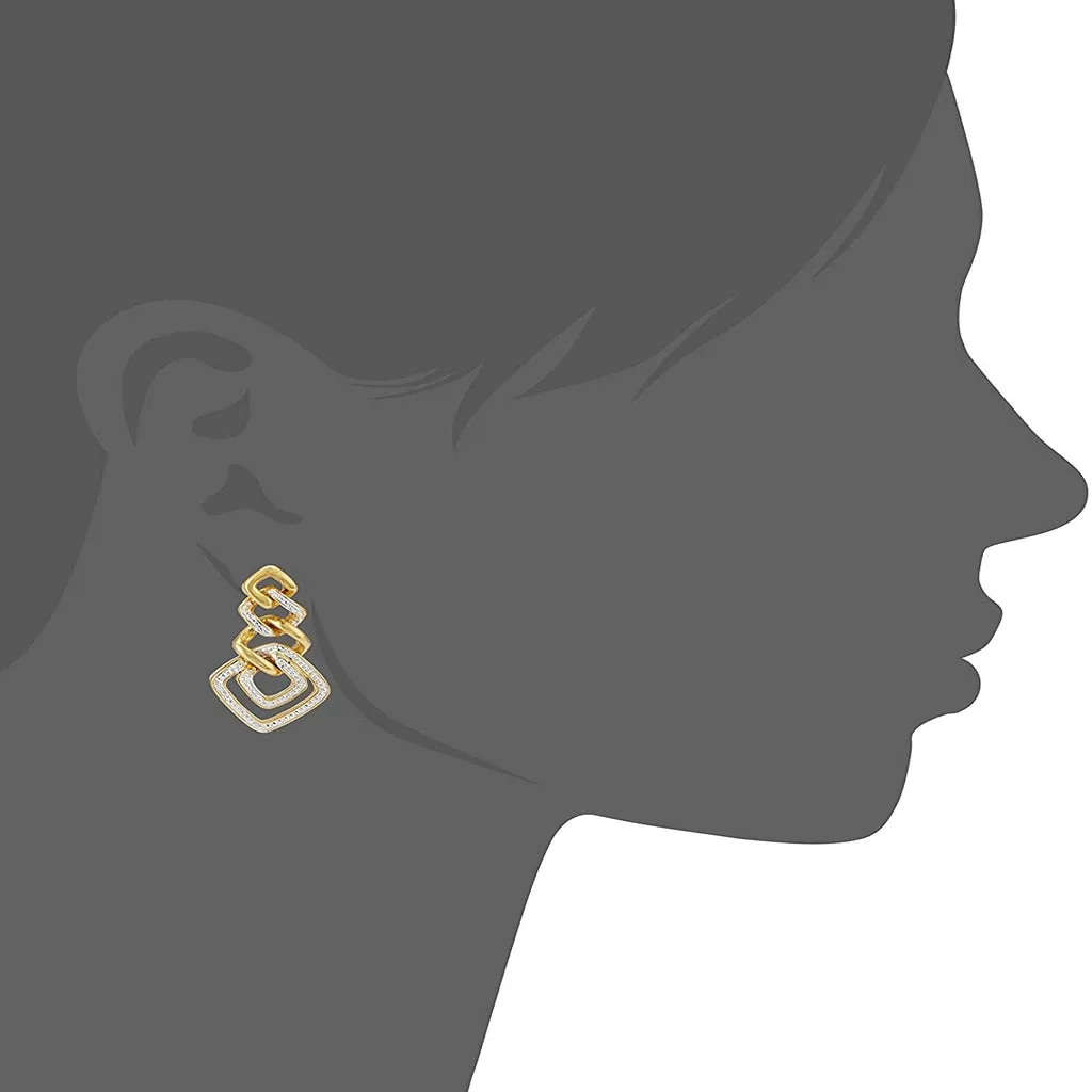 Estele 24 Kt Gold Plated Wedding Jewellery Austrian Diamond Necklace Set For Women