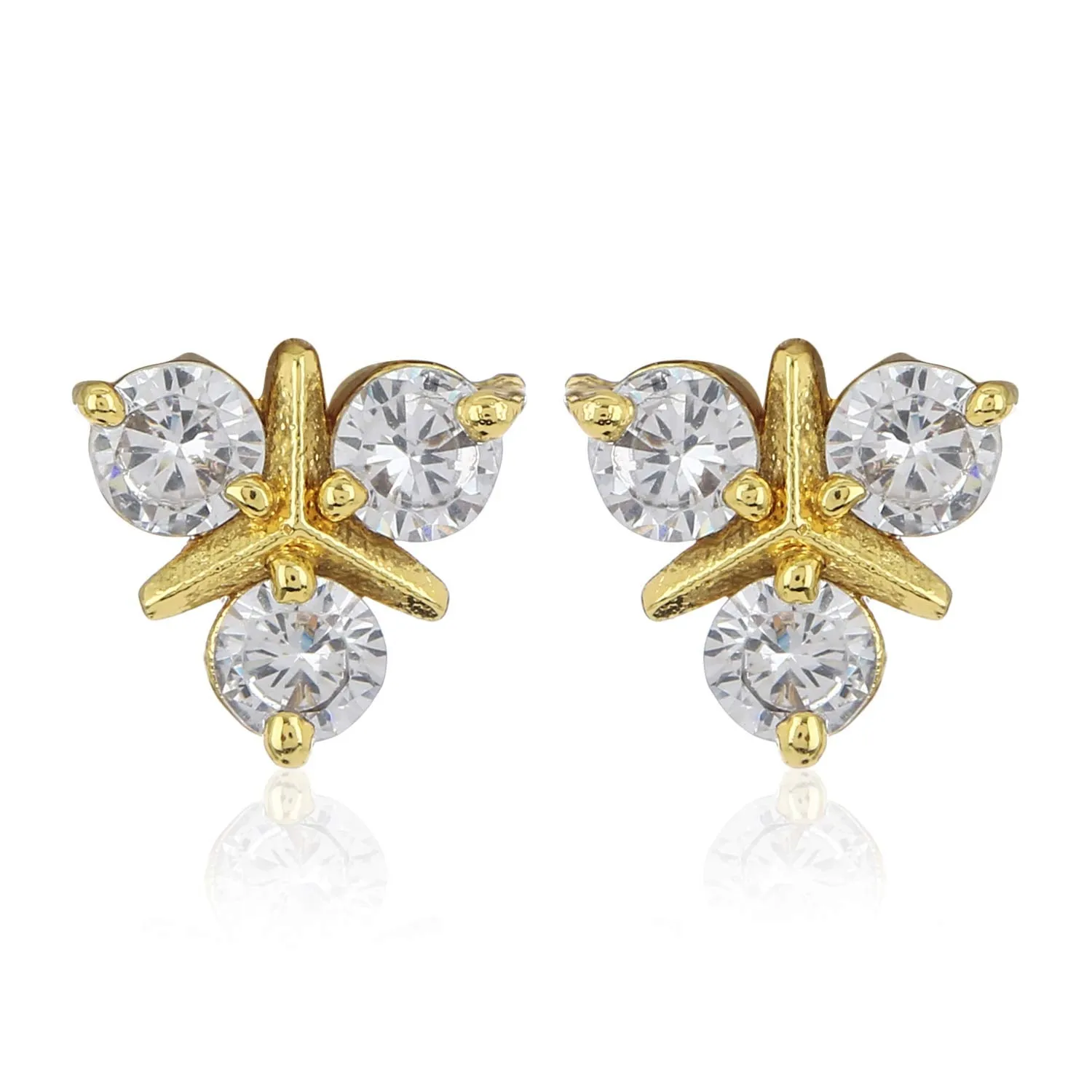 Estele Gift combo - Gold Plated Stud Earrings With AD stones For Girls & Women