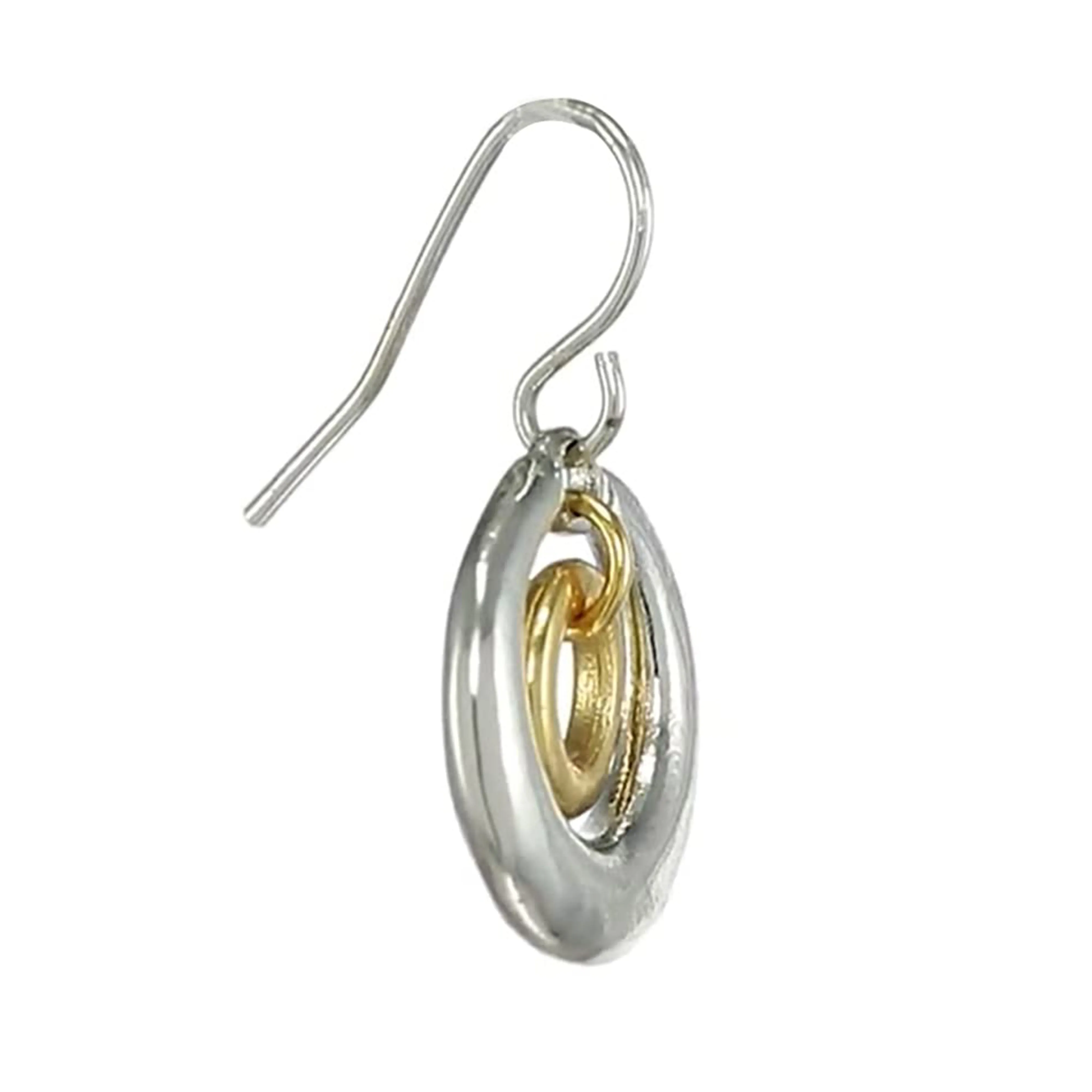 Estele Gold & Rhodium Plated Concentric Circles Drop Earrings for Girls and Women
