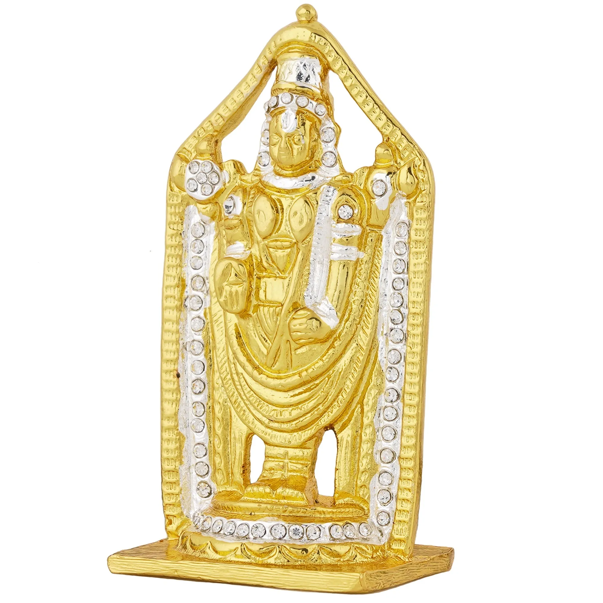 Estele Gold & Rhodium Plated Lord Tirupati Balaji Idol Showpiece for Pooja Mandir/ Home Decorative