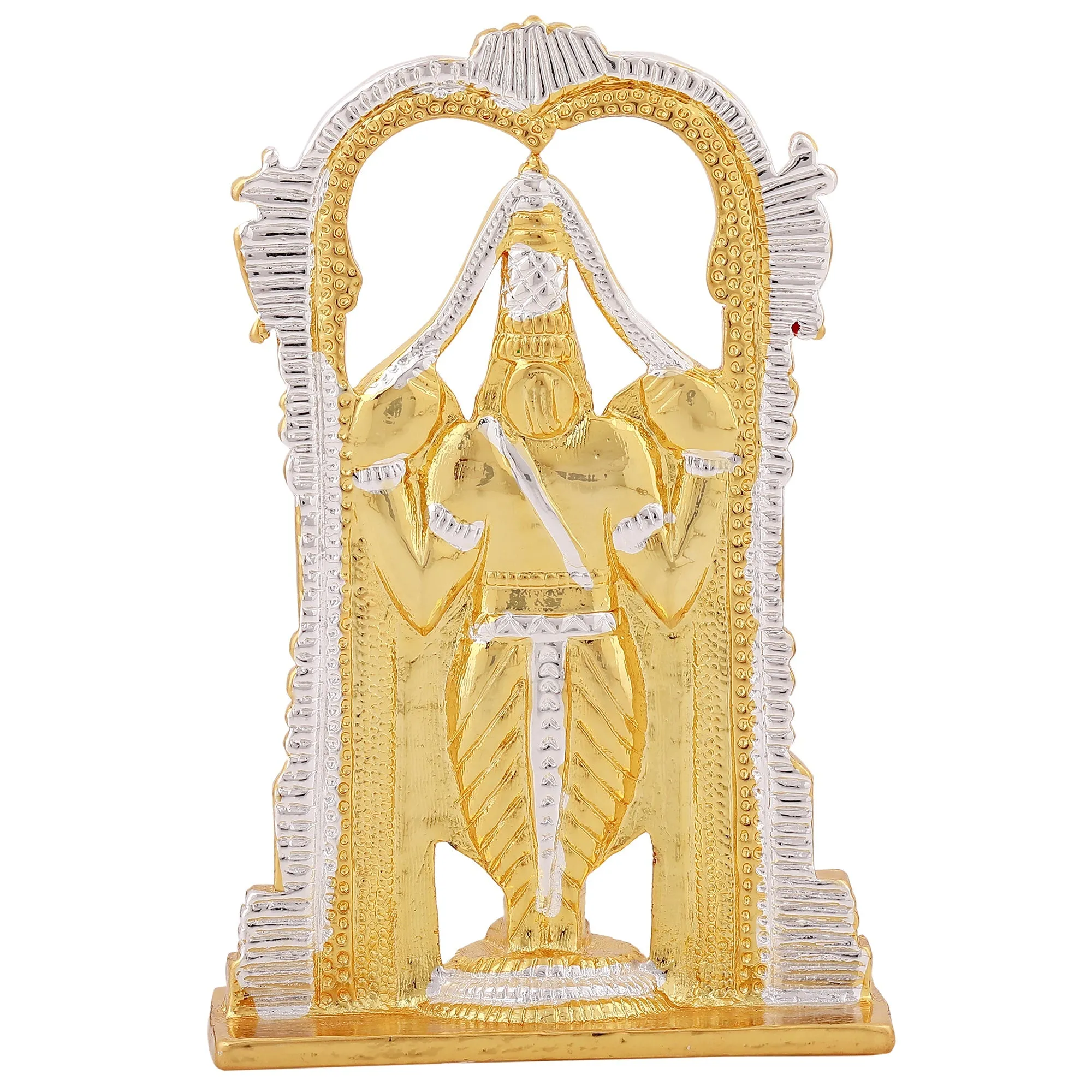 Estele Gold & Rhodium Plated Lord Tirupati Balaji Idol Showpiece for Pooja Mandir/ Home Decorative