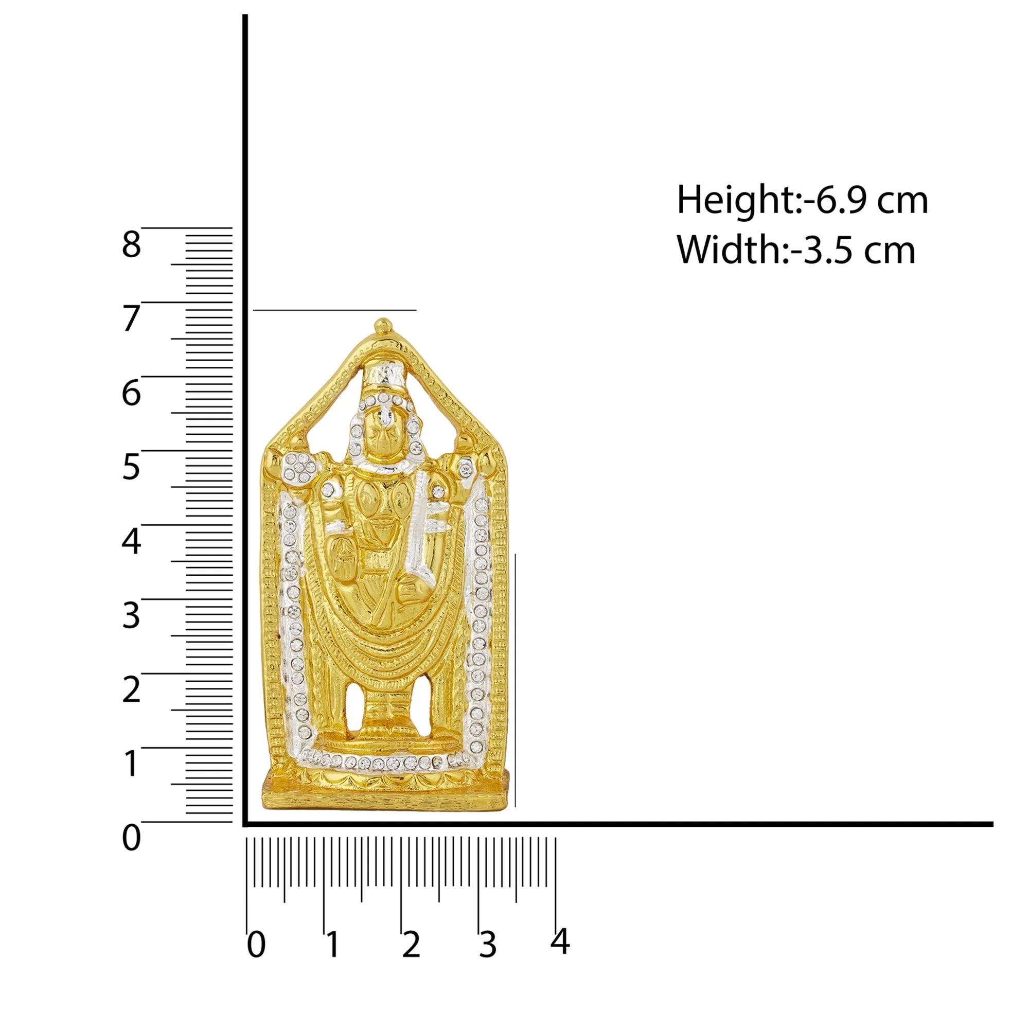 Estele Gold & Rhodium Plated Lord Tirupati Balaji Idol Showpiece for Pooja Mandir/ Home Decorative