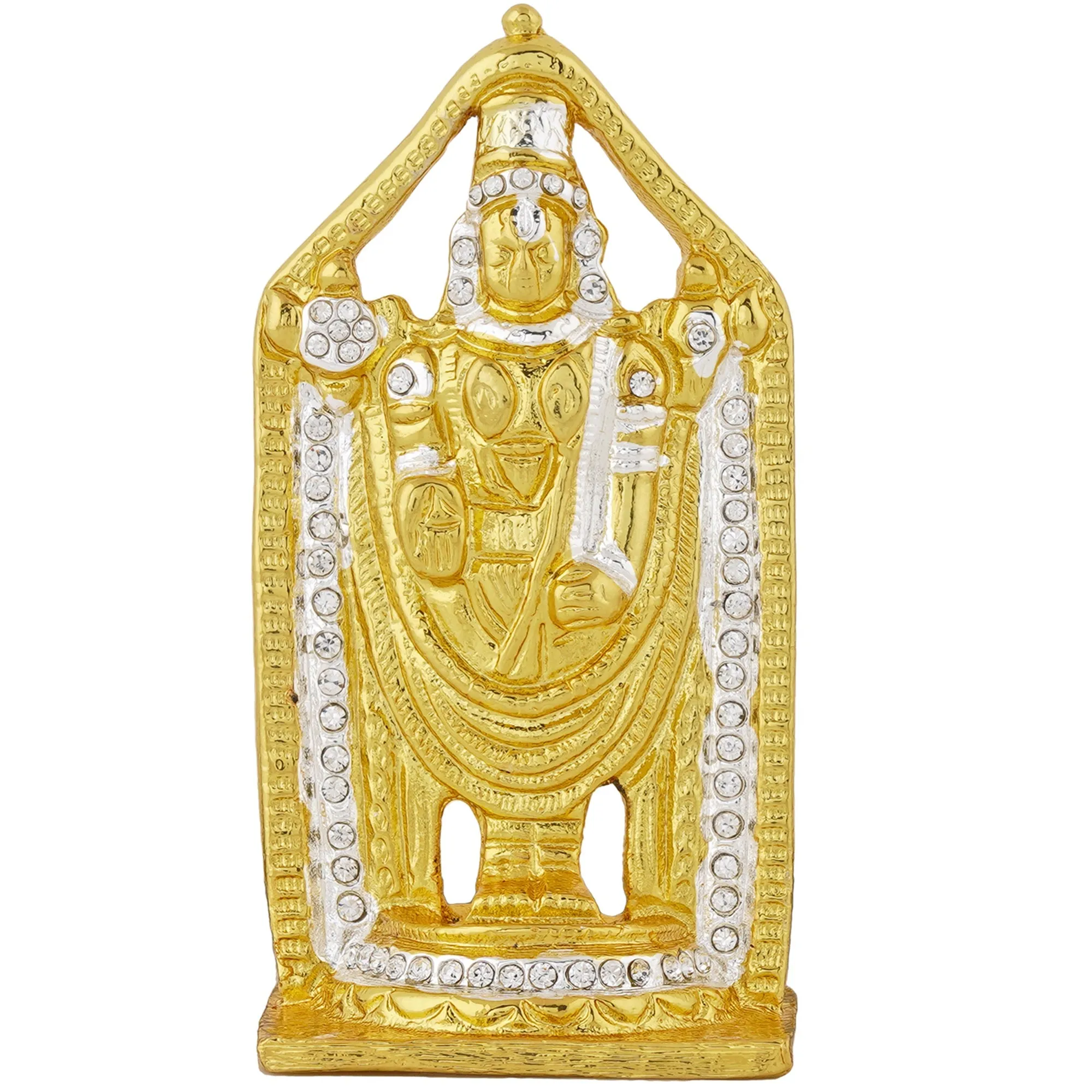 Estele Gold & Rhodium Plated Lord Tirupati Balaji Idol Showpiece for Pooja Mandir/ Home Decorative