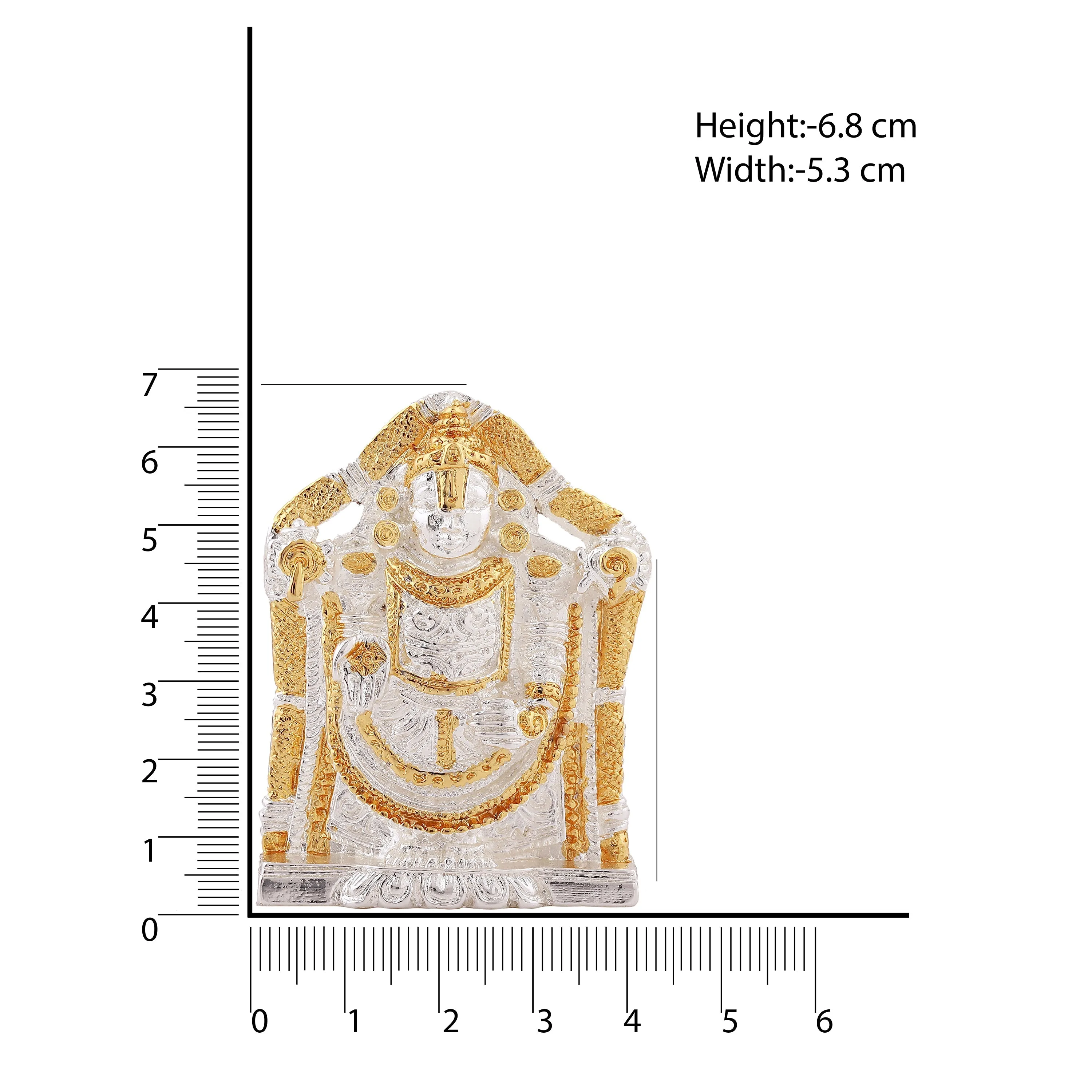 Estele Gold & Rhodium Plated Lord Tirupati Balaji Idol Showpiece for Pooja Mandir/ Home Decorative