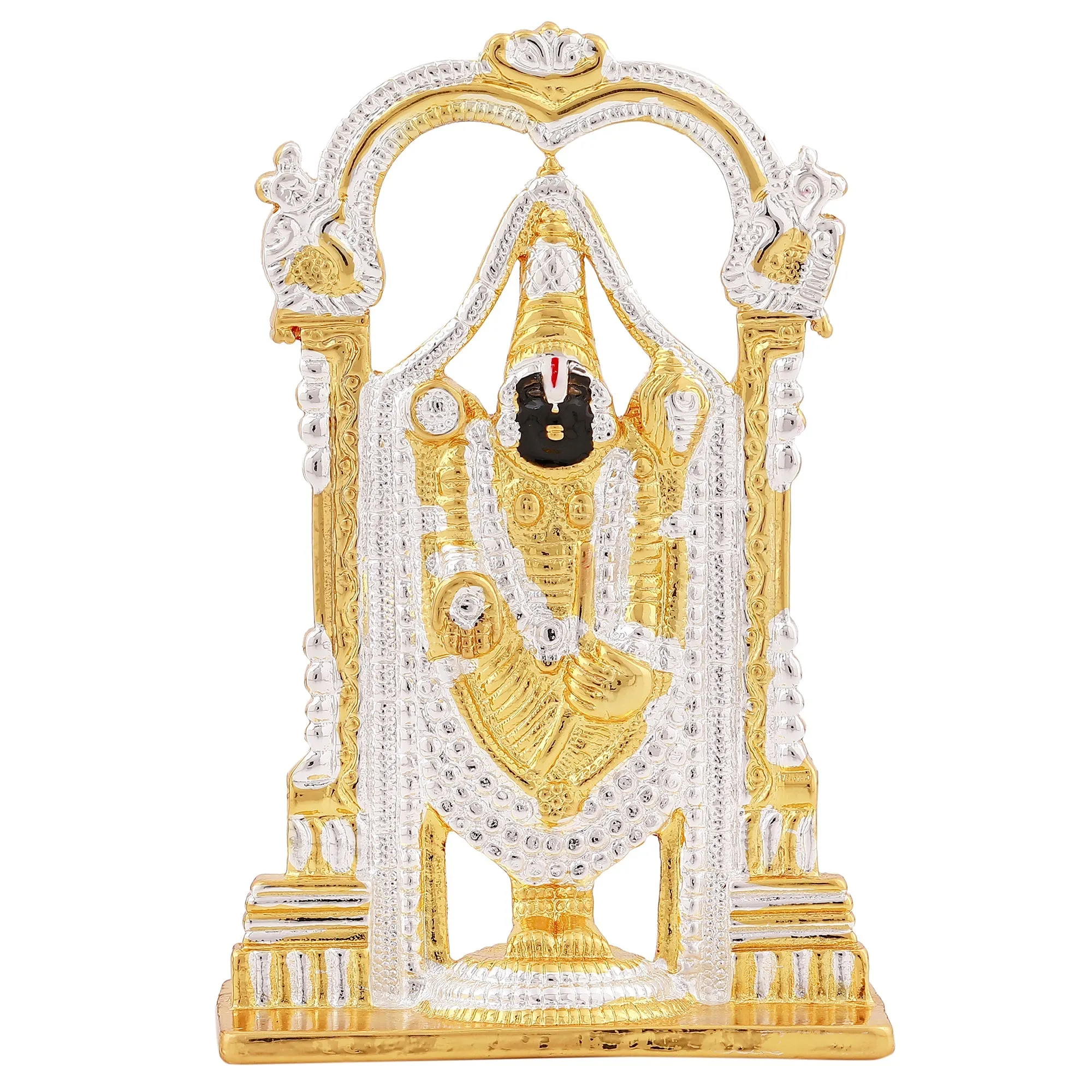 Estele Gold & Rhodium Plated Lord Tirupati Balaji Idol Showpiece for Pooja Mandir/ Home Decorative