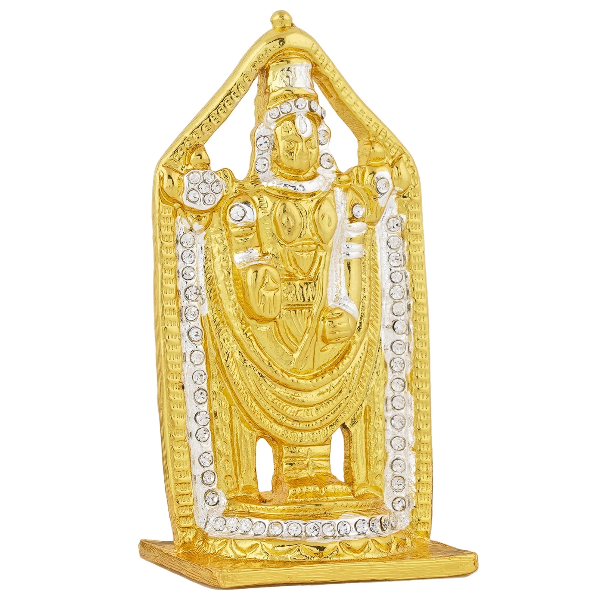 Estele Gold & Rhodium Plated Lord Tirupati Balaji Idol Showpiece for Pooja Mandir/ Home Decorative
