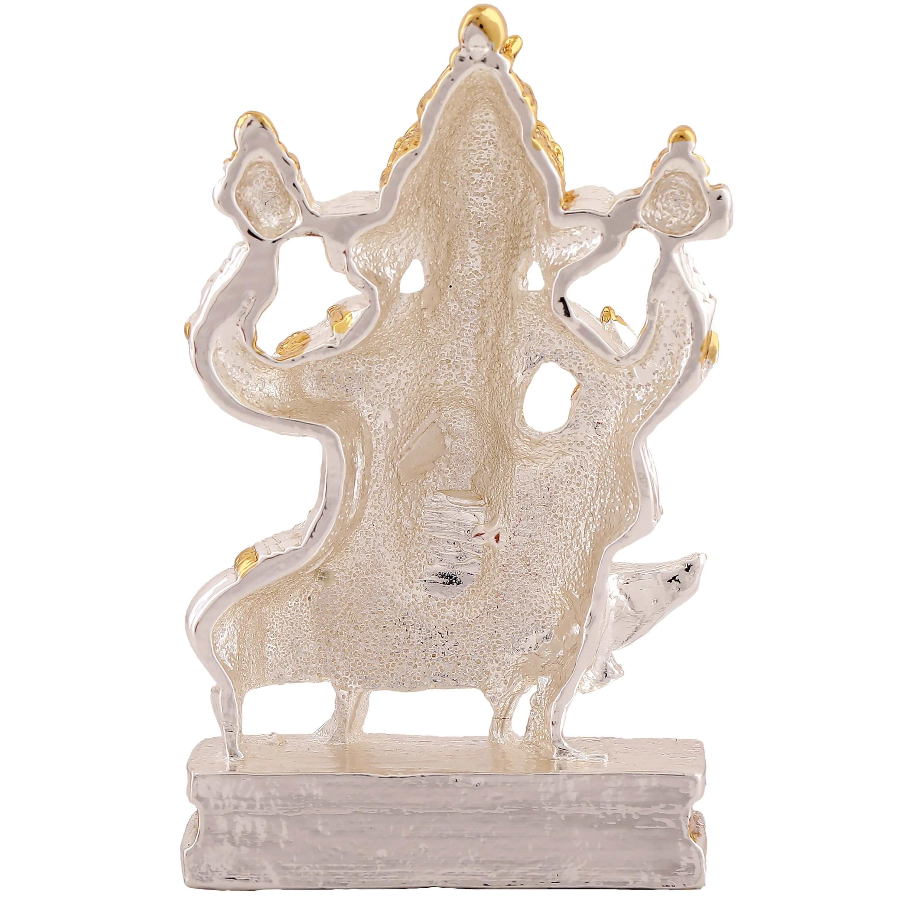 Estele Gold & Rhodium Plated Spiritual Mooshika Lord Ganesh Idol for Gifts & House Warming/Home/Office Decors.