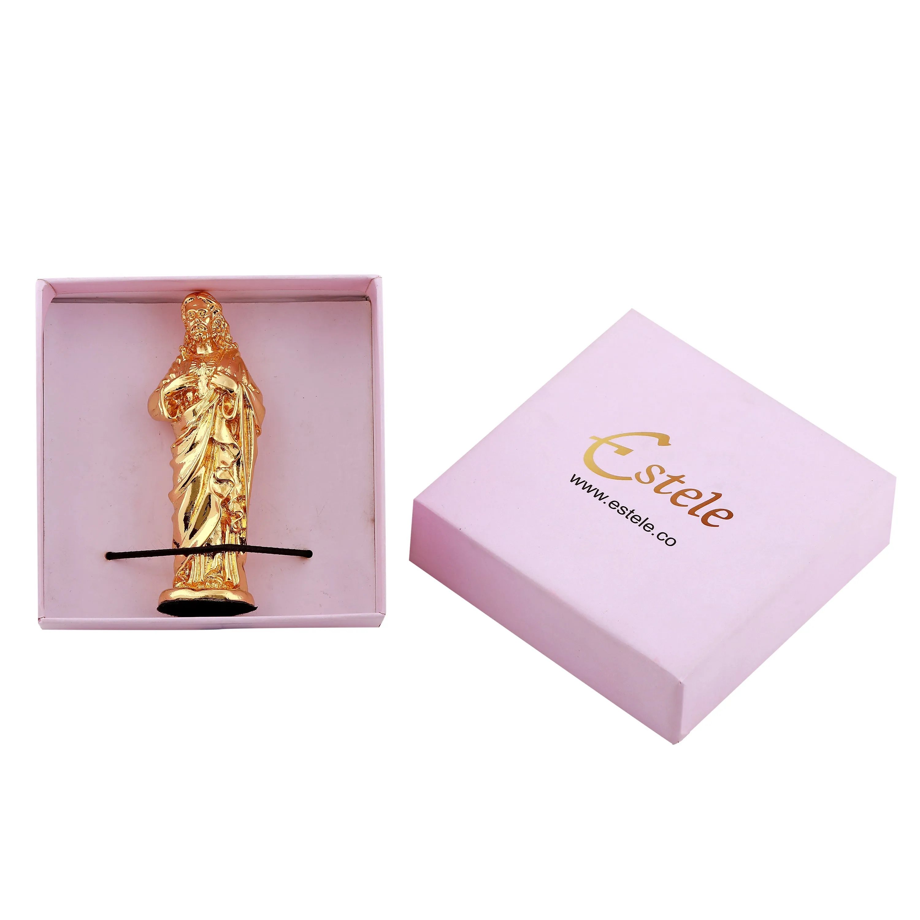 Estele Gold Plated Almighty Jesus Christ Idol showpiece for Gifting/Home Decoration.