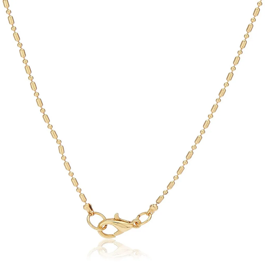 Estele - Gold Plated American Diamond Circle with Flower Pendant Set