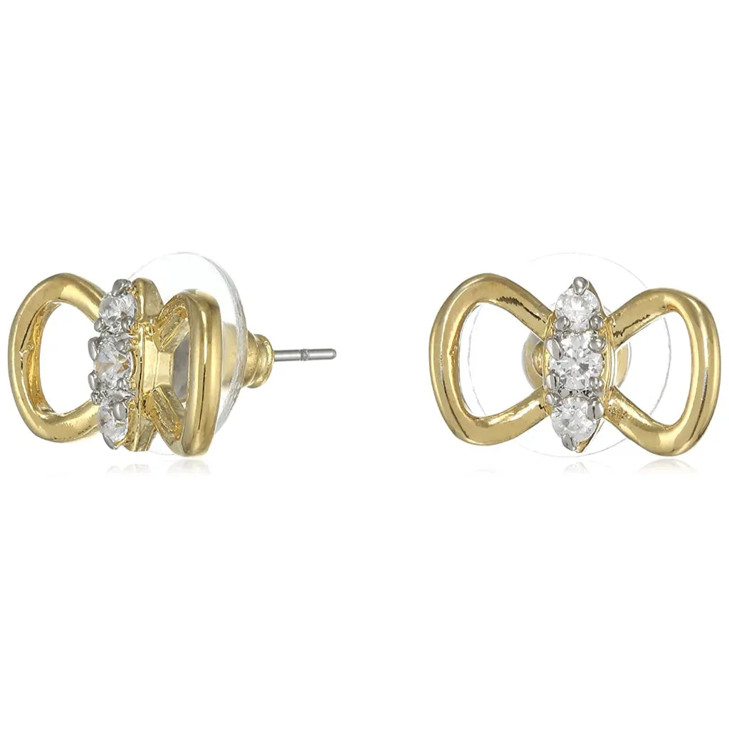 Estele Gold Plated American Diamond Infinity Stud Earrings for women