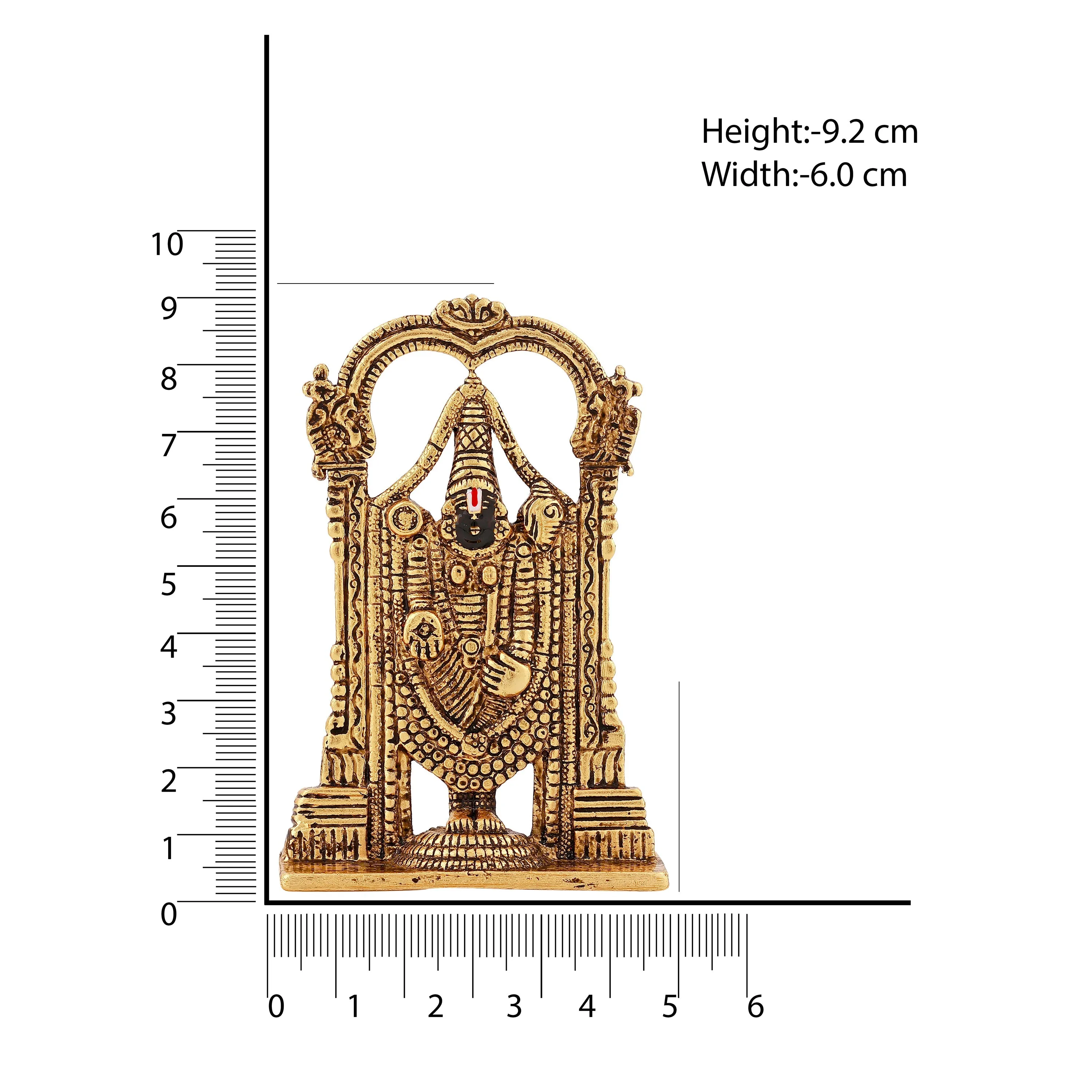 Estele Gold Plated Antique Lord Tirupati Balaji Idol Showpiece for Pooja Mandir/ Home Decorative