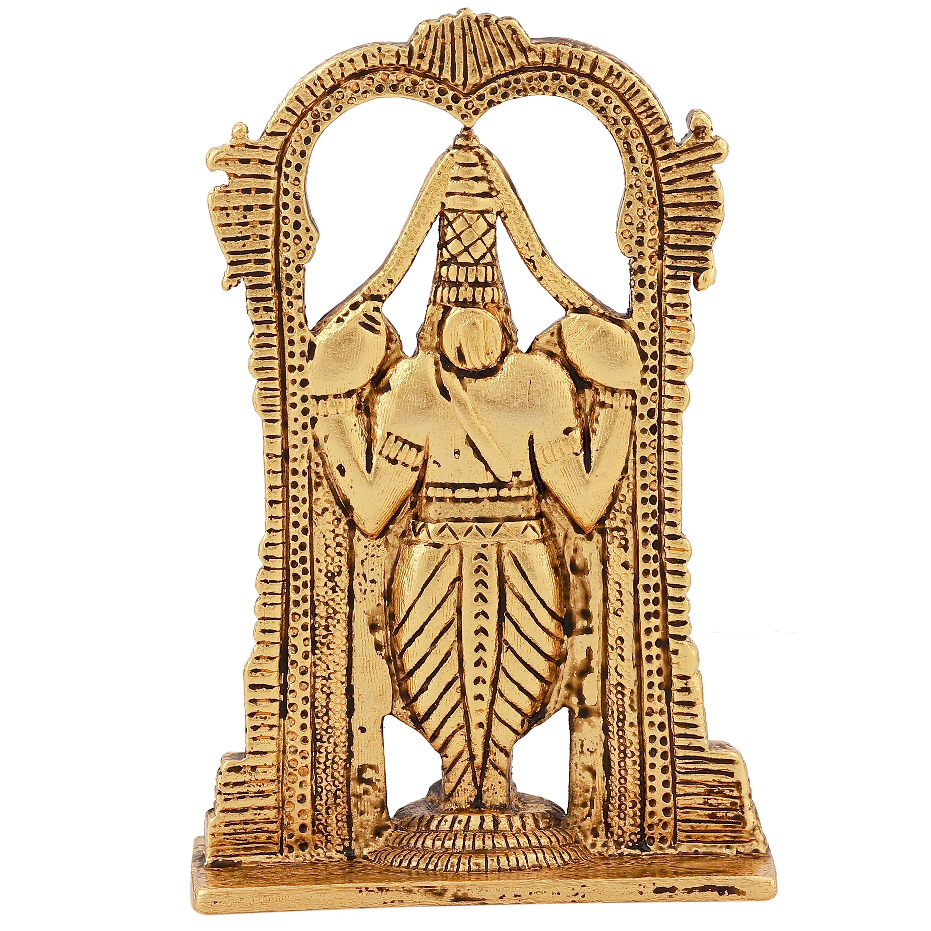 Estele Gold Plated Antique Lord Tirupati Balaji Idol Showpiece for Pooja Mandir/ Home Decorative