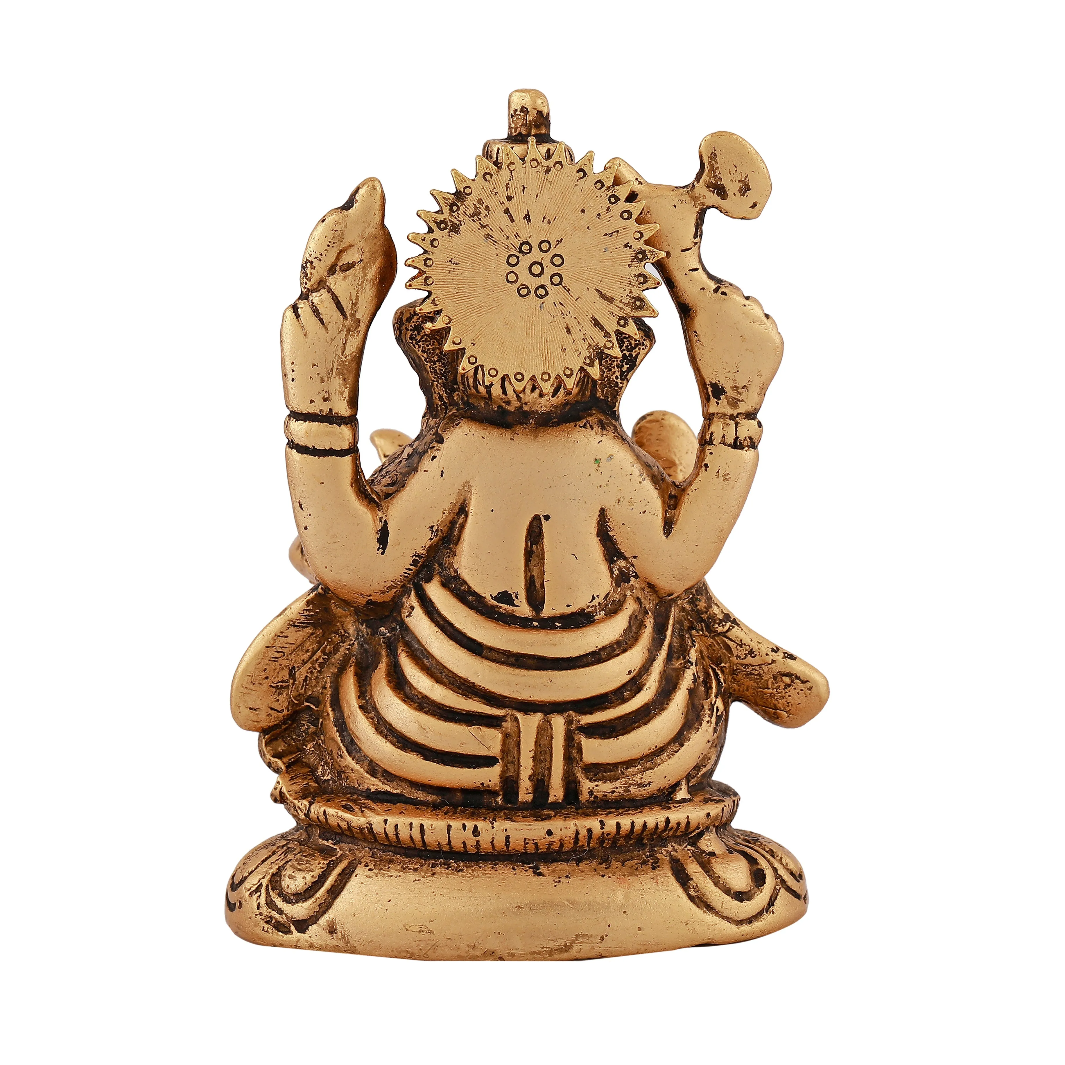 Estele Gold Plated Antique Spiritual Sharp Lord Ganesh Idol for Gifts & House Warming/Home/Office Decors.
