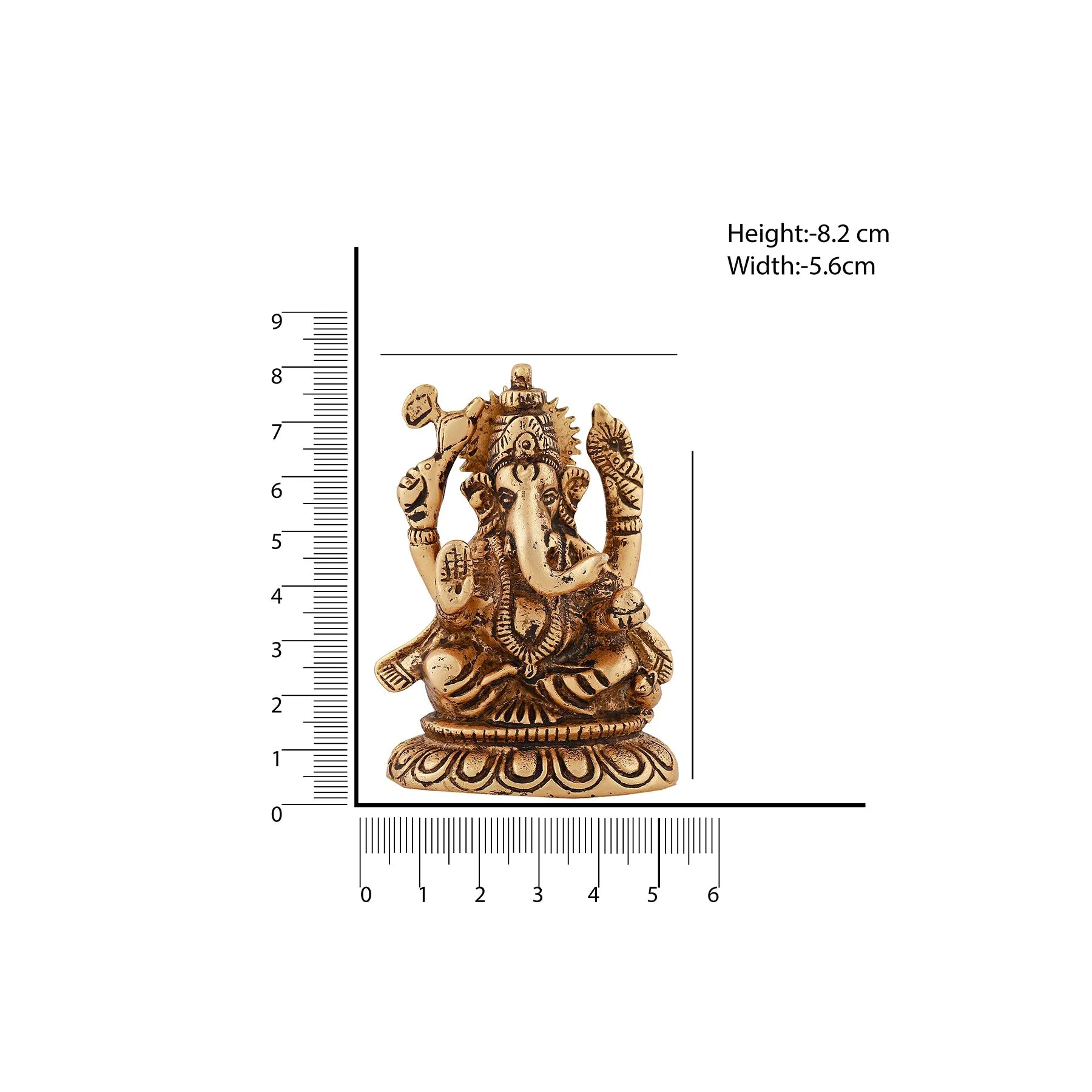 Estele Gold Plated Antique Spiritual Sharp Lord Ganesh Idol for Gifts & House Warming/Home/Office Decors.