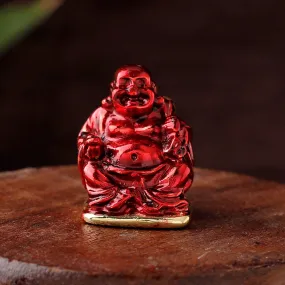 Estele Gold Plated Decorative Multi Color Enamel Laughing Buddha Idol