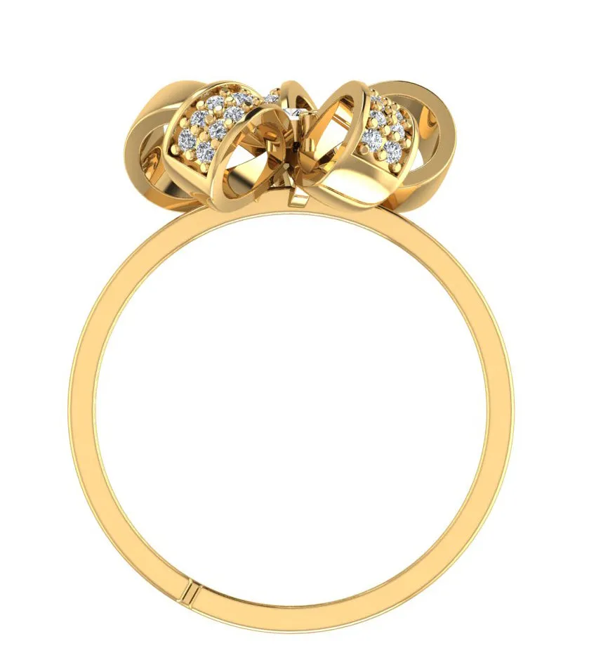 Floweret 925 GoldPlated Sterling Silver Adjustable Crystal Adjustable Ring for Women